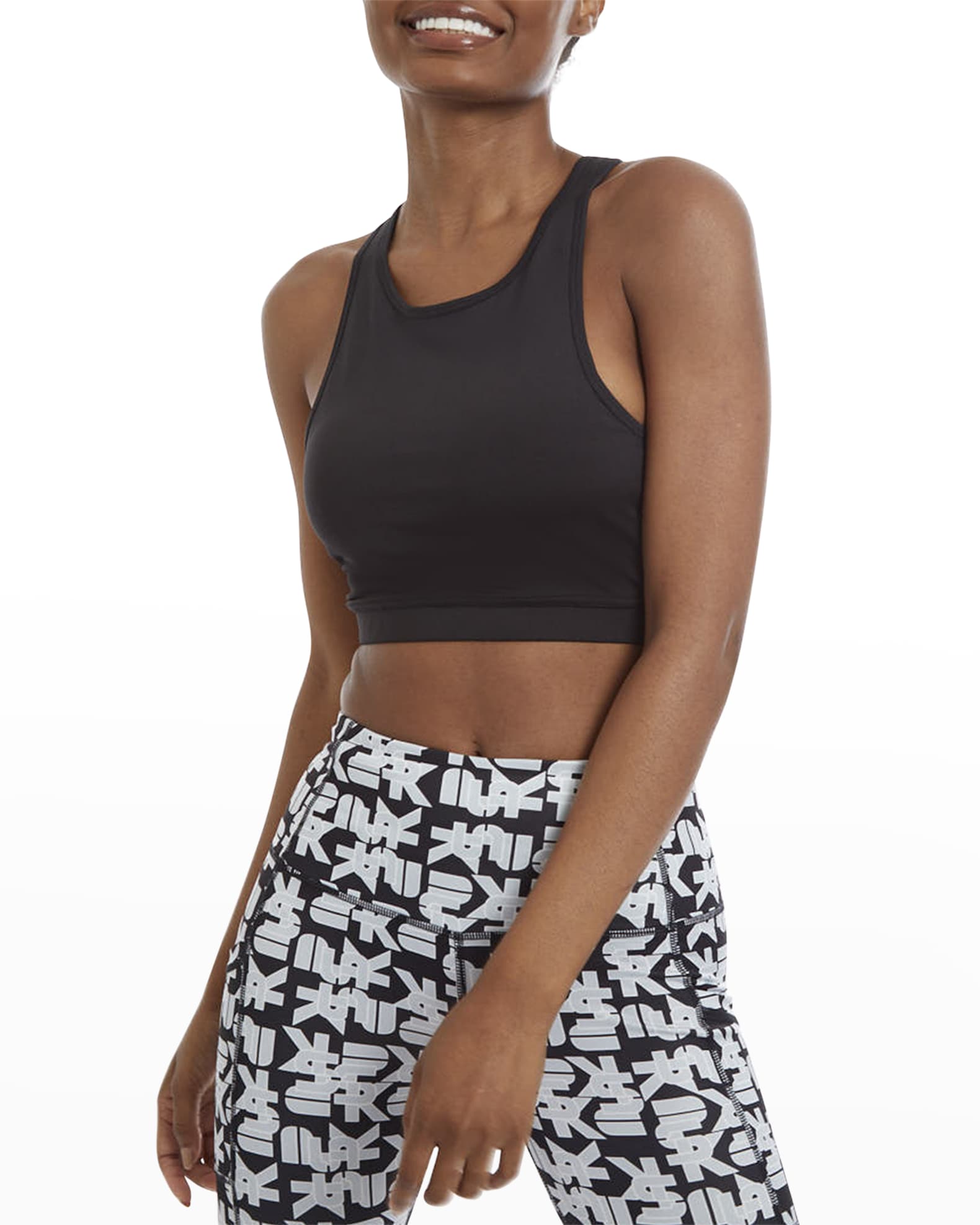 PSK Collective HighNeck Racerback Sports Bra Neiman Marcus