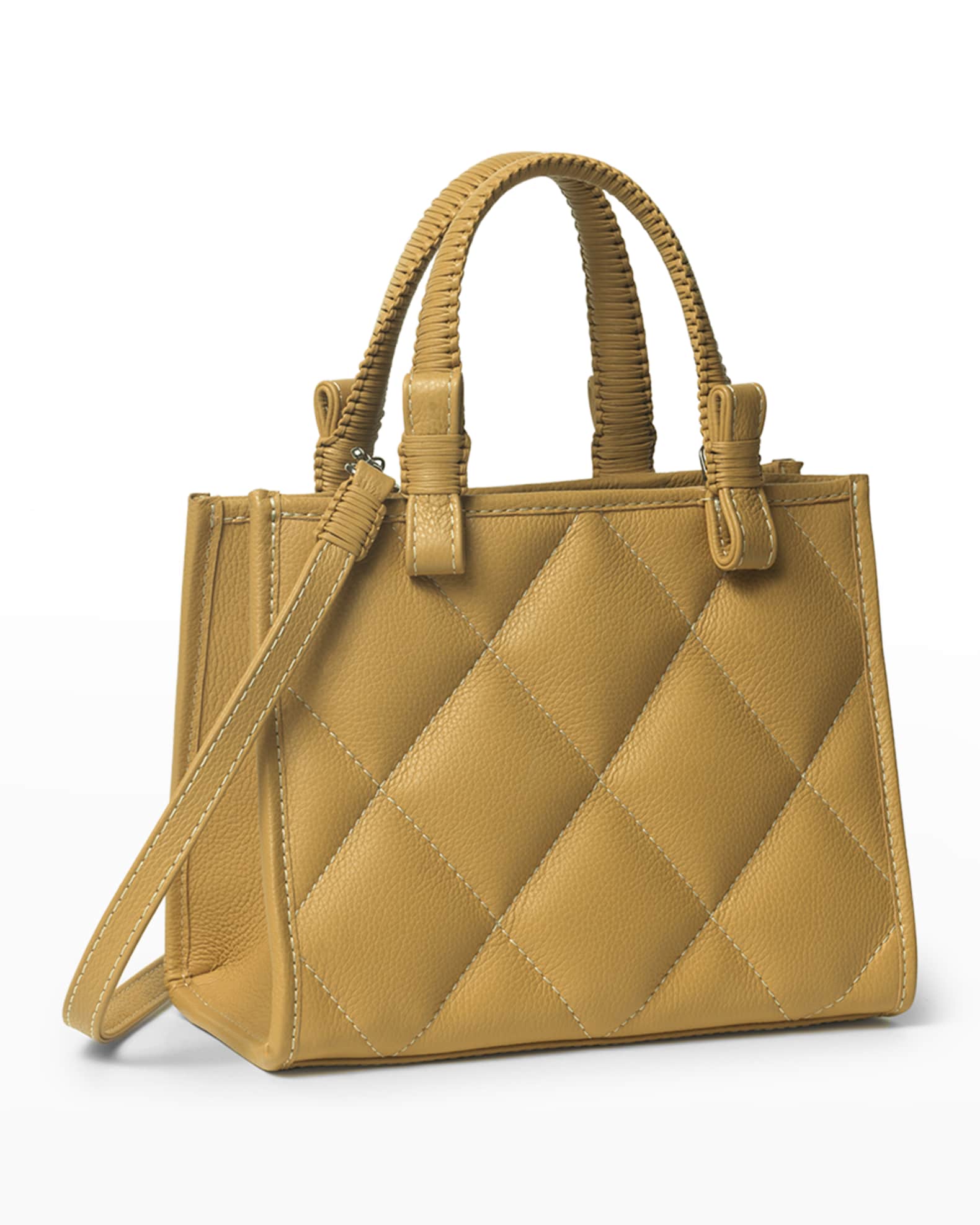 Callista Mini Quilted Leather Tote Crossbody Bag | Neiman Marcus
