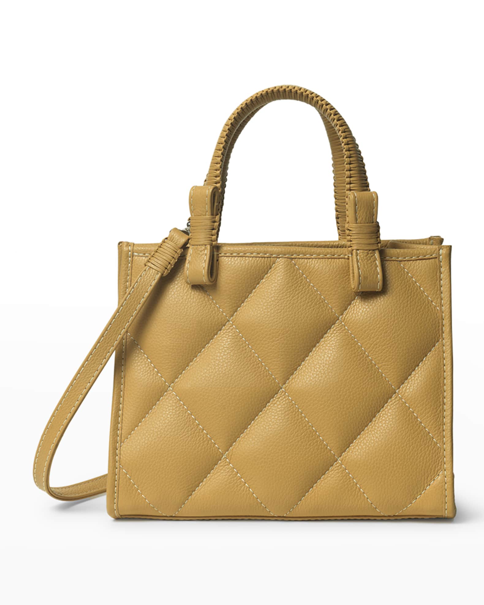 Callista Mini Quilted Leather Tote Crossbody Bag Neiman Marcus