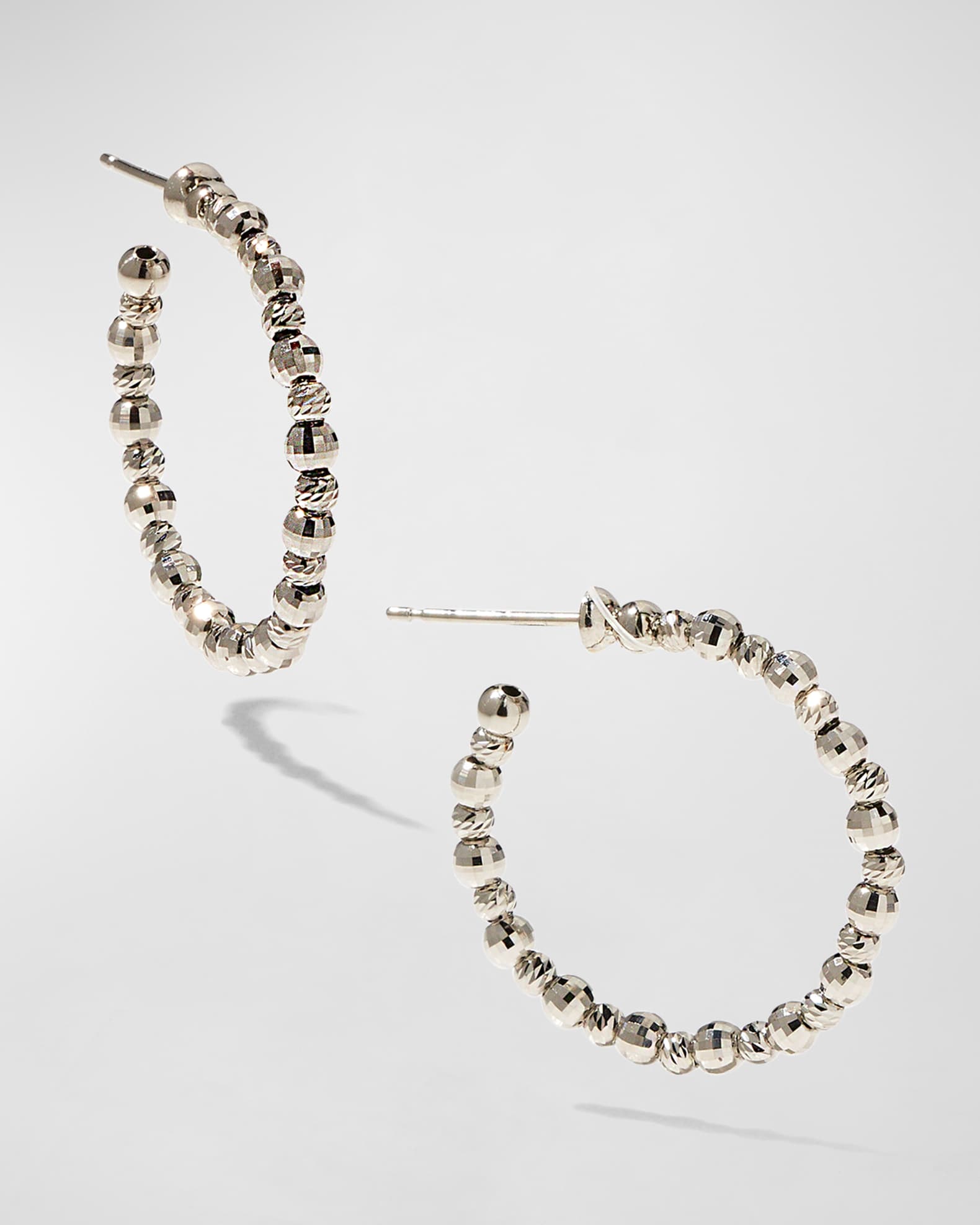 The Small Purple Hoop Earrings in Platinum (Clip)