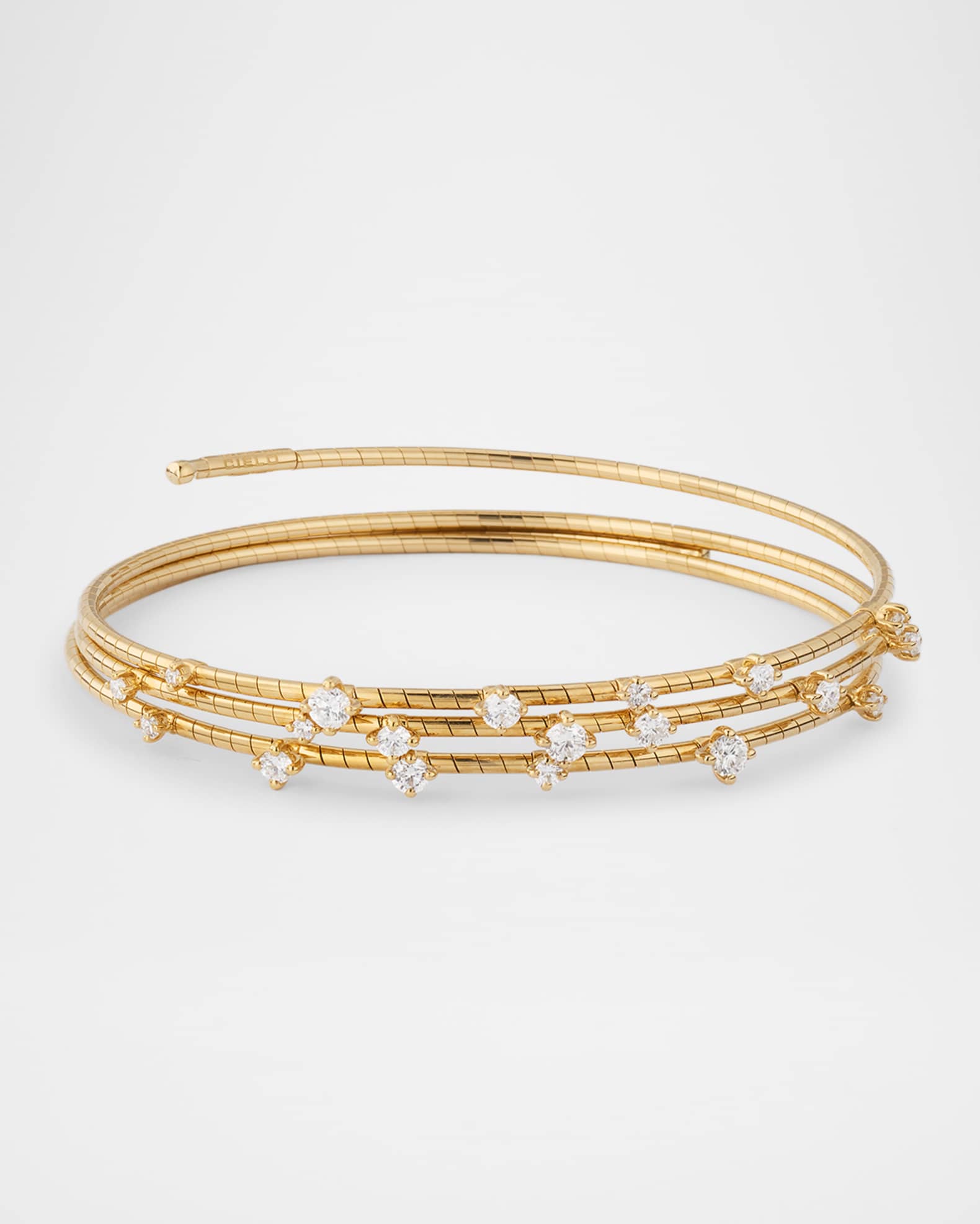 18k Yellow Gold Spiral Diamond Bracelet 0