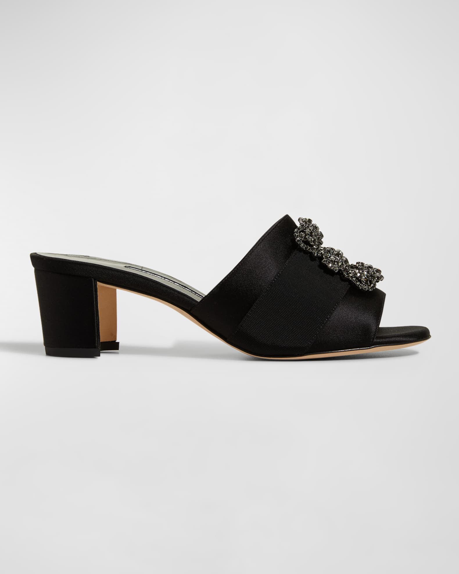 Marta Crystal Buckle Silk Sandals 0