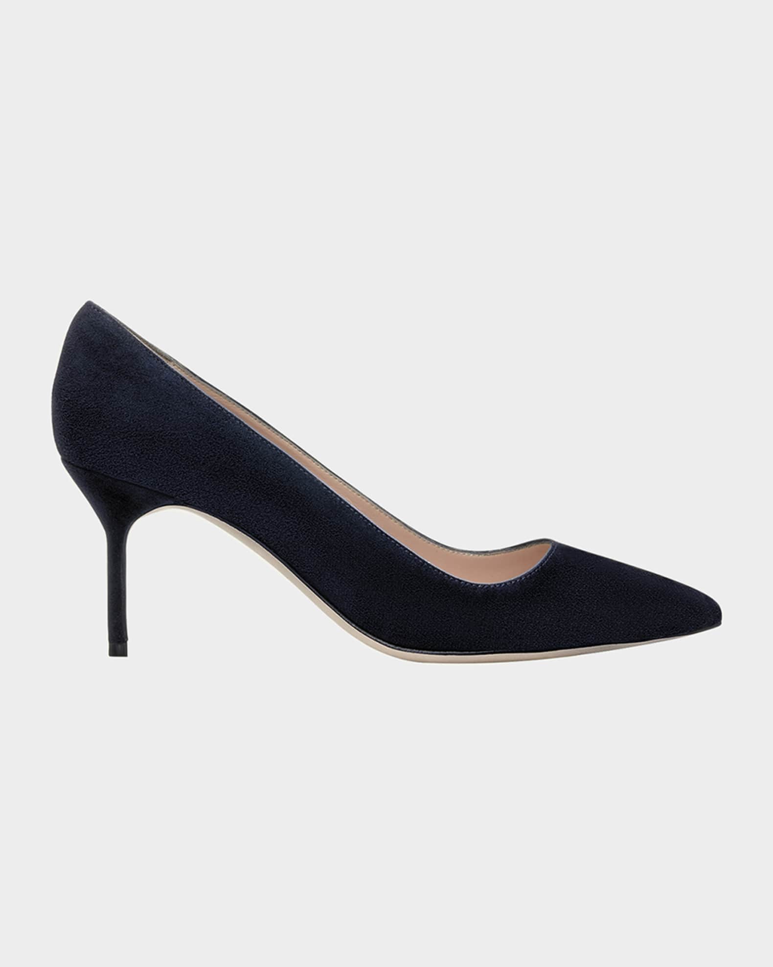 Manolo Blahnik BB 70mm Suede Stiletto Pumps Neiman Marcus