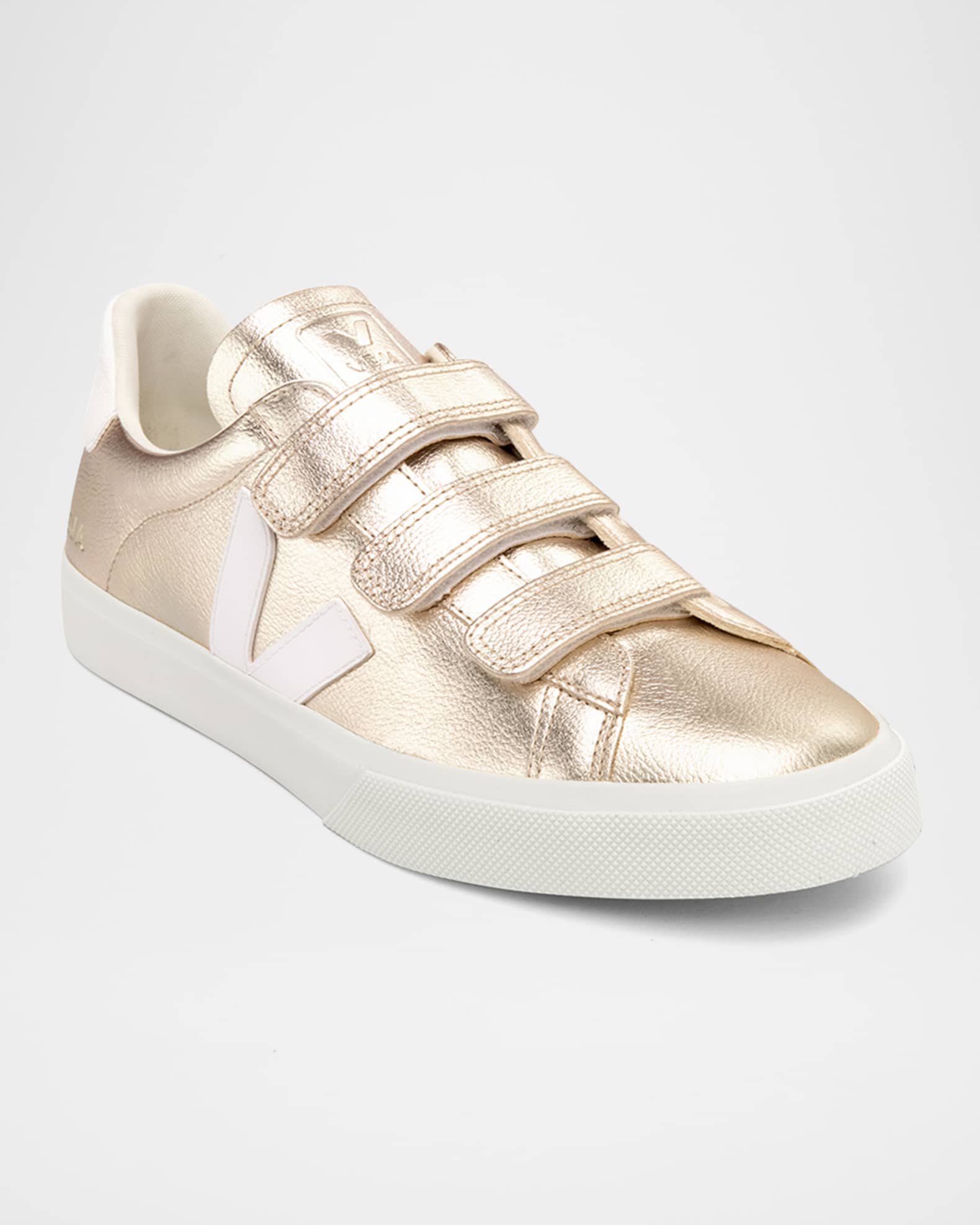 スニーカー VEJA Recife Logo Sneakers - Veja - Leather - Gold VEJA Recife Metallic Grip-Trio Court Sneakers | Neiman Marcus