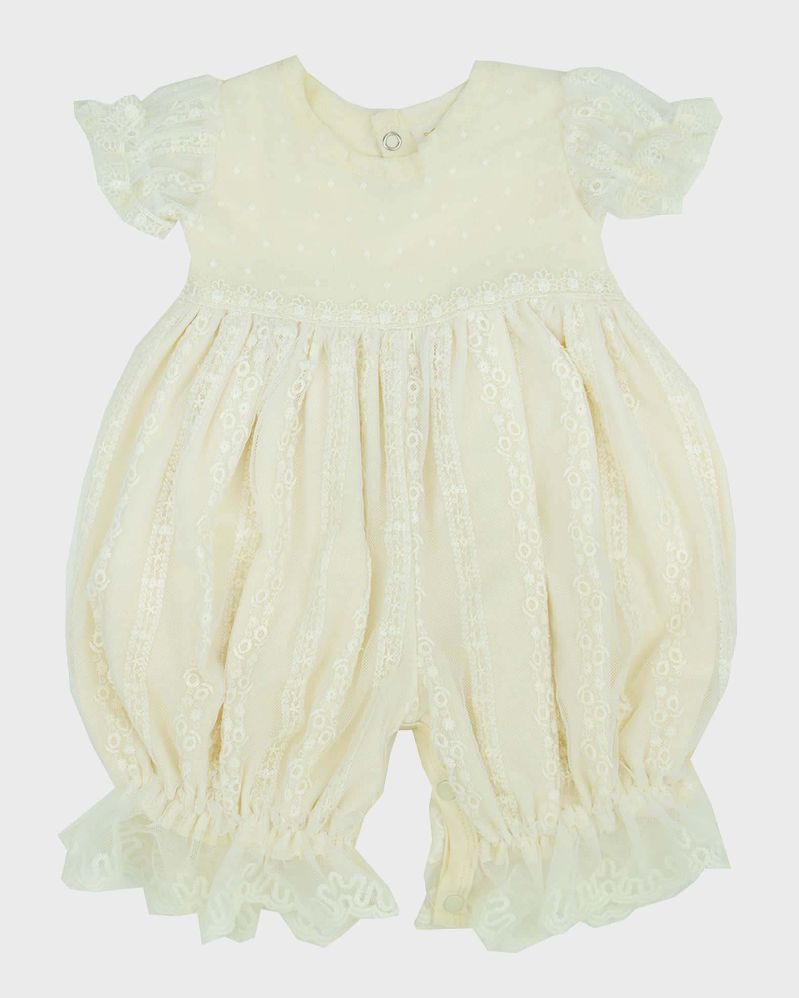 Girl's Mary Catherine Lace Bubble Romper, Size Newborn-24M 0