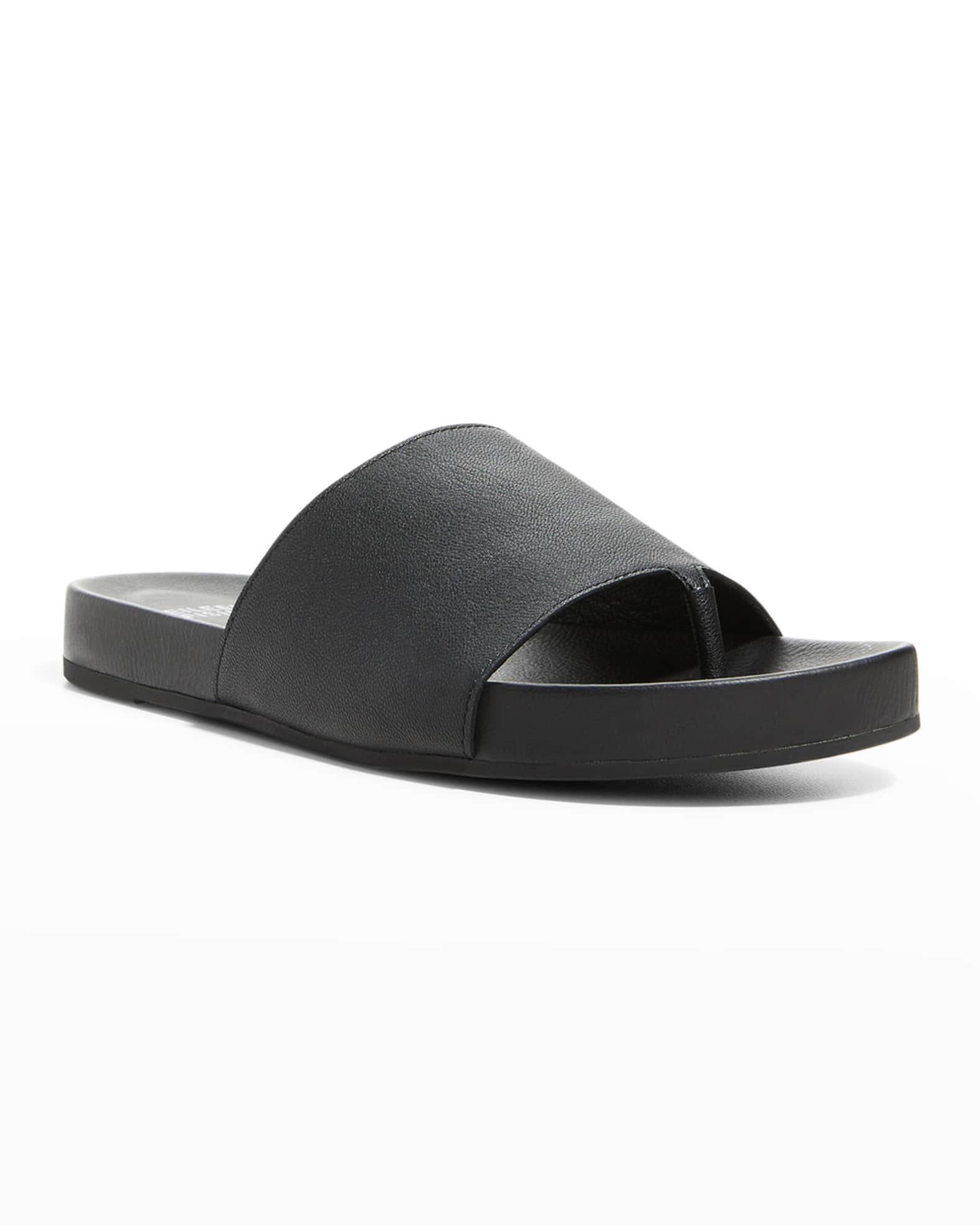 Eileen Fisher Motion Leather Thong Comfort Sandals | Neiman Marcus