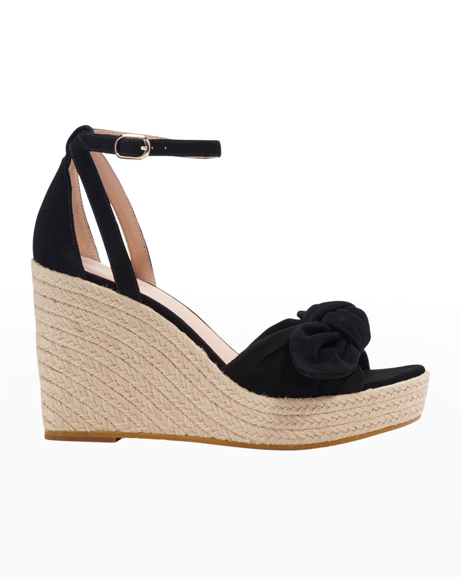 kate spade new york tianna suede bow wedge espadrille sandals | Neiman  Marcus