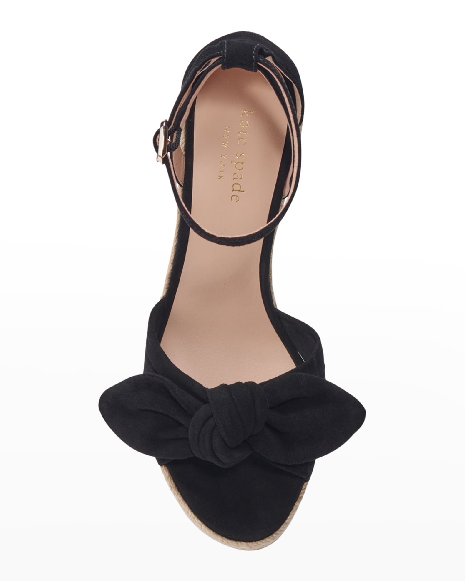 kate spade new york tianna suede bow wedge espadrille sandals | Neiman ...
