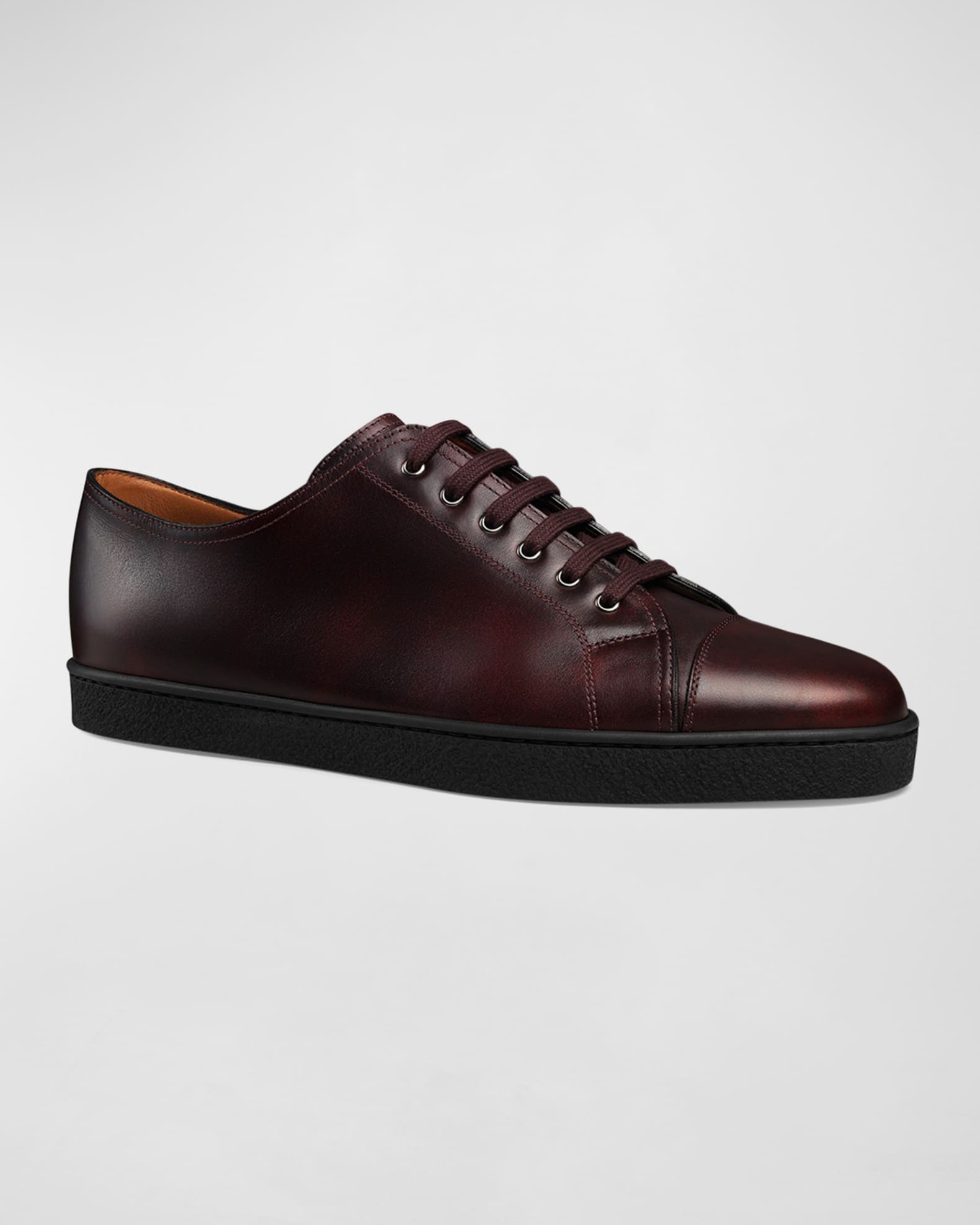 sebire 　『JOHNLOBB』 John Lobb Men's Textured Leather Low-Top Sneakers | Neiman