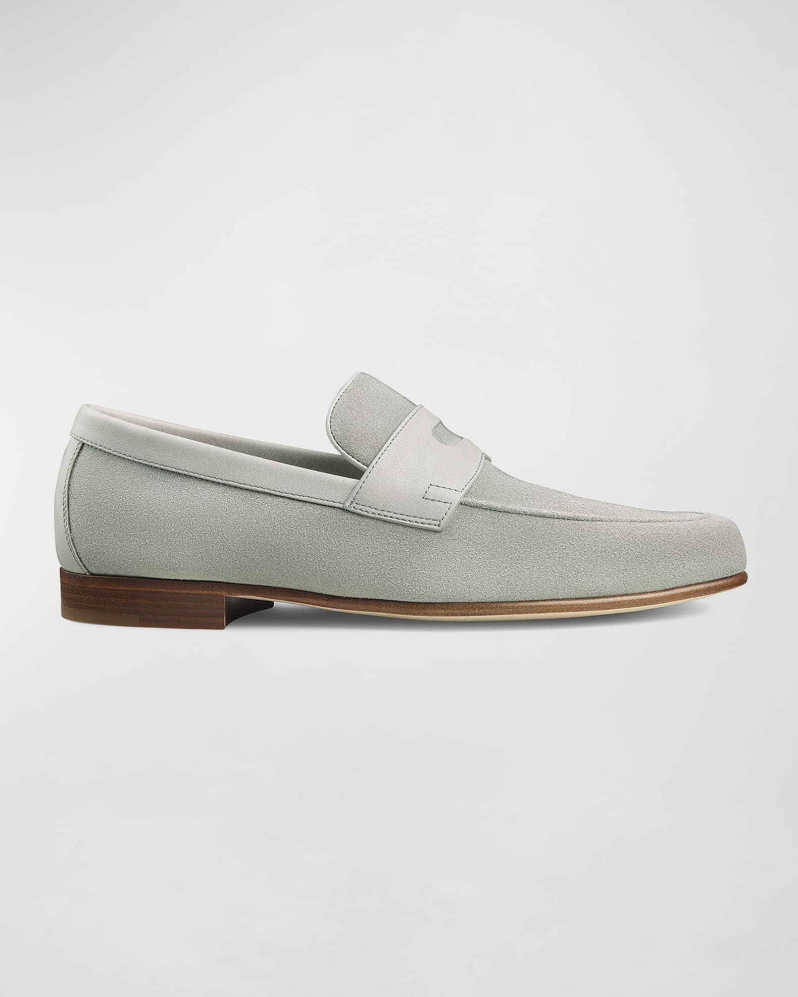 John Lobb Men's Soft Suede Penny Loafers | Neiman Marcus