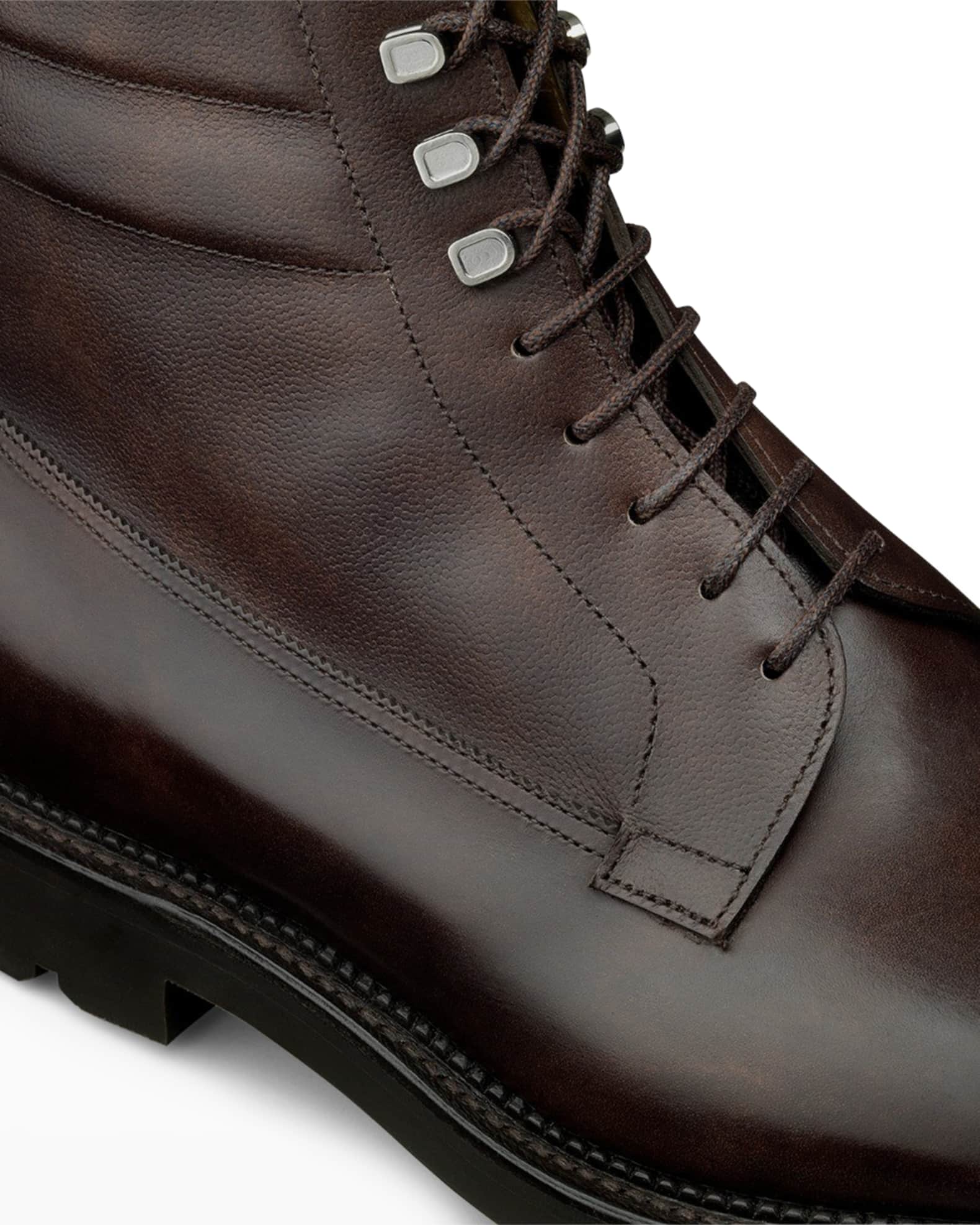 John Lobb Men's LugSole Leather Hiker Boots Neiman Marcus