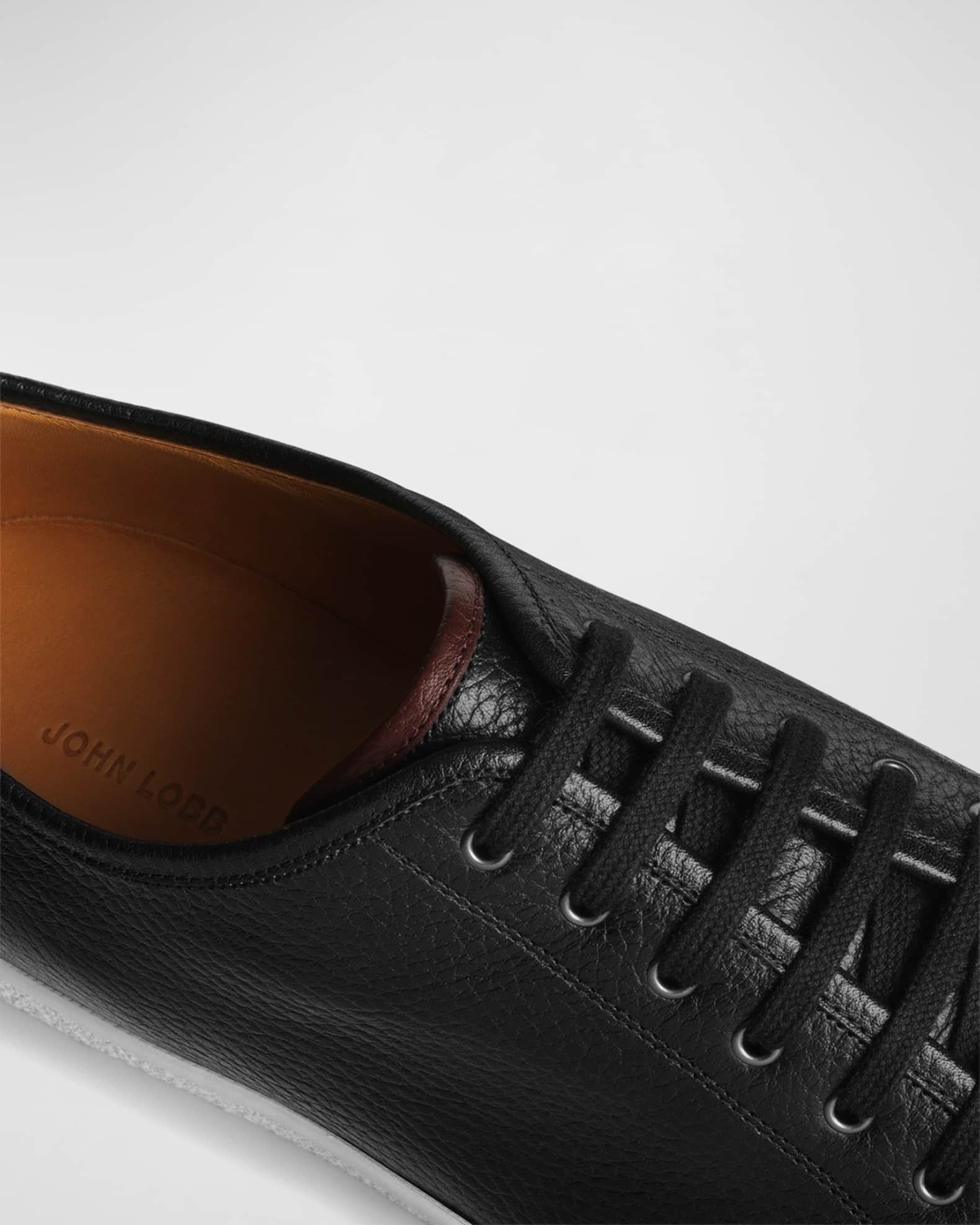 John Lobb Men's Textured Leather Low-Top Sneakers | Neiman