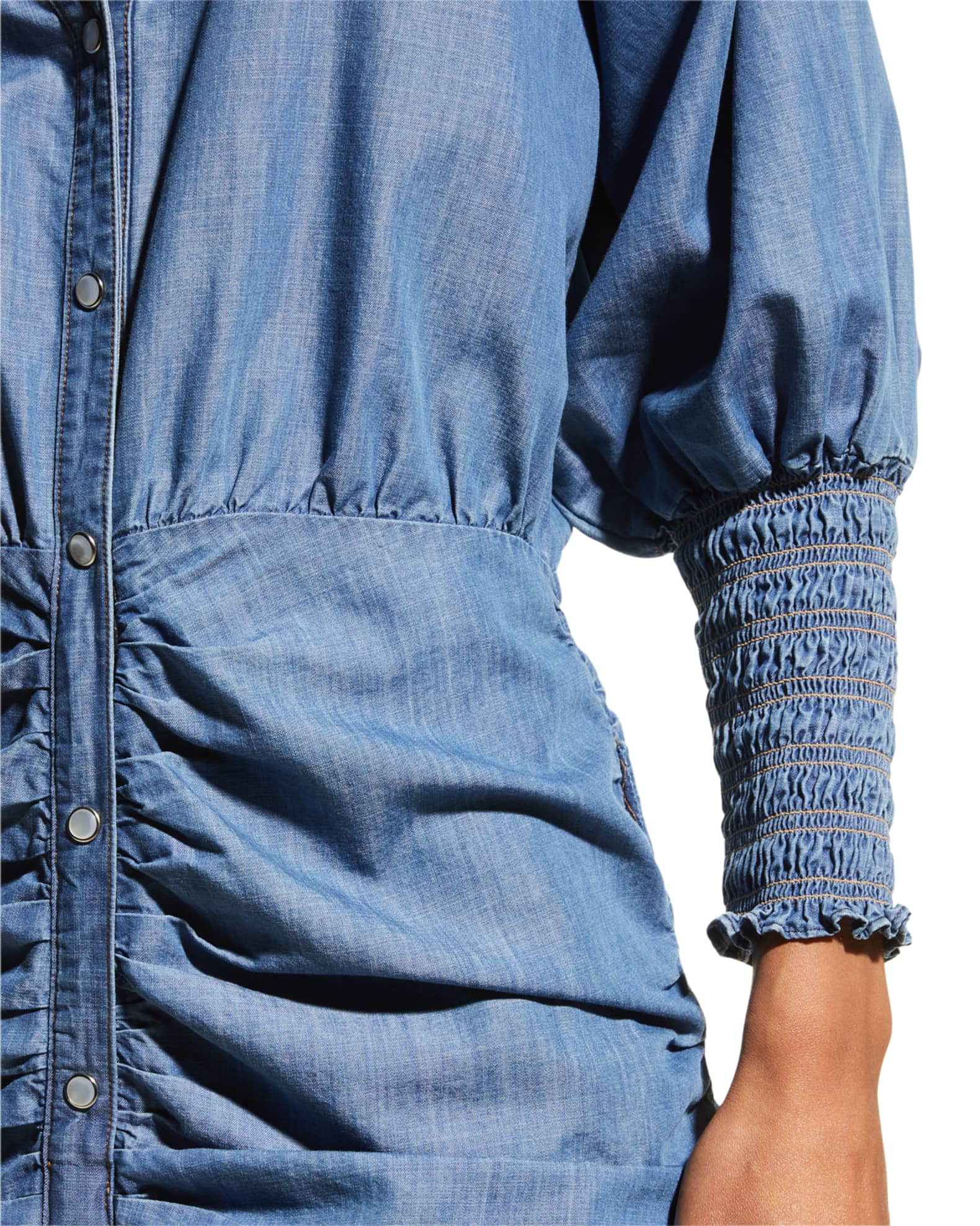 Veronica Beard Jeans Allie Chambray Mini Dress | Neiman Marcus