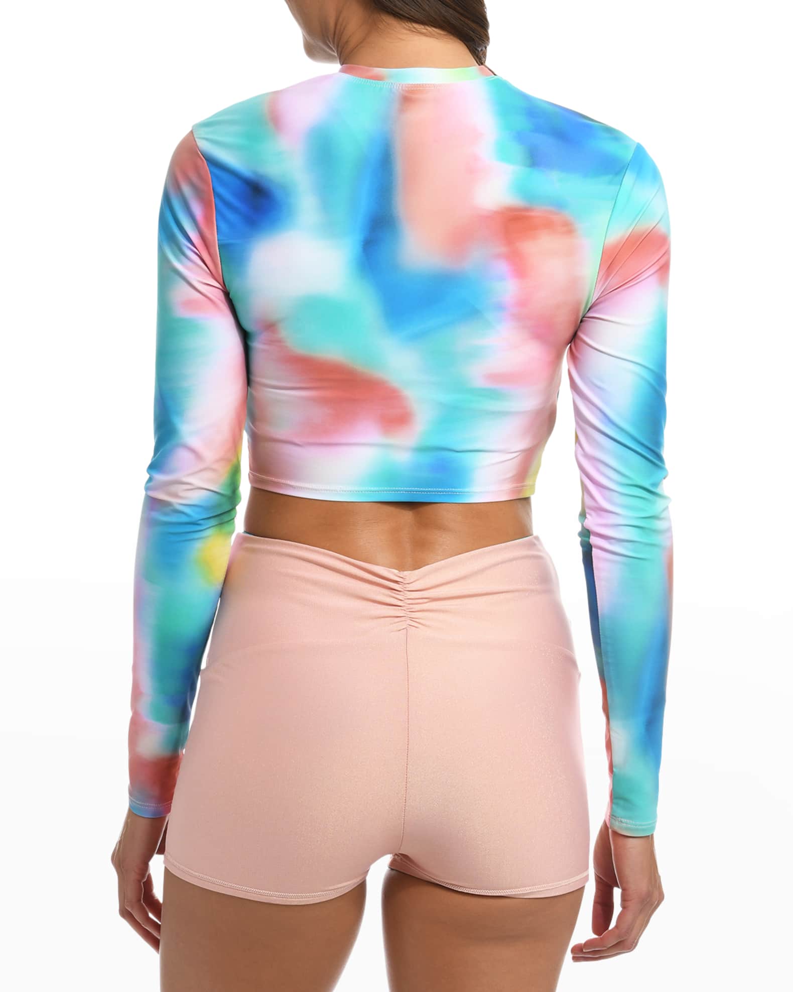 Citrus Reversible Shirred Swim Booty Shorts Neiman Marcus