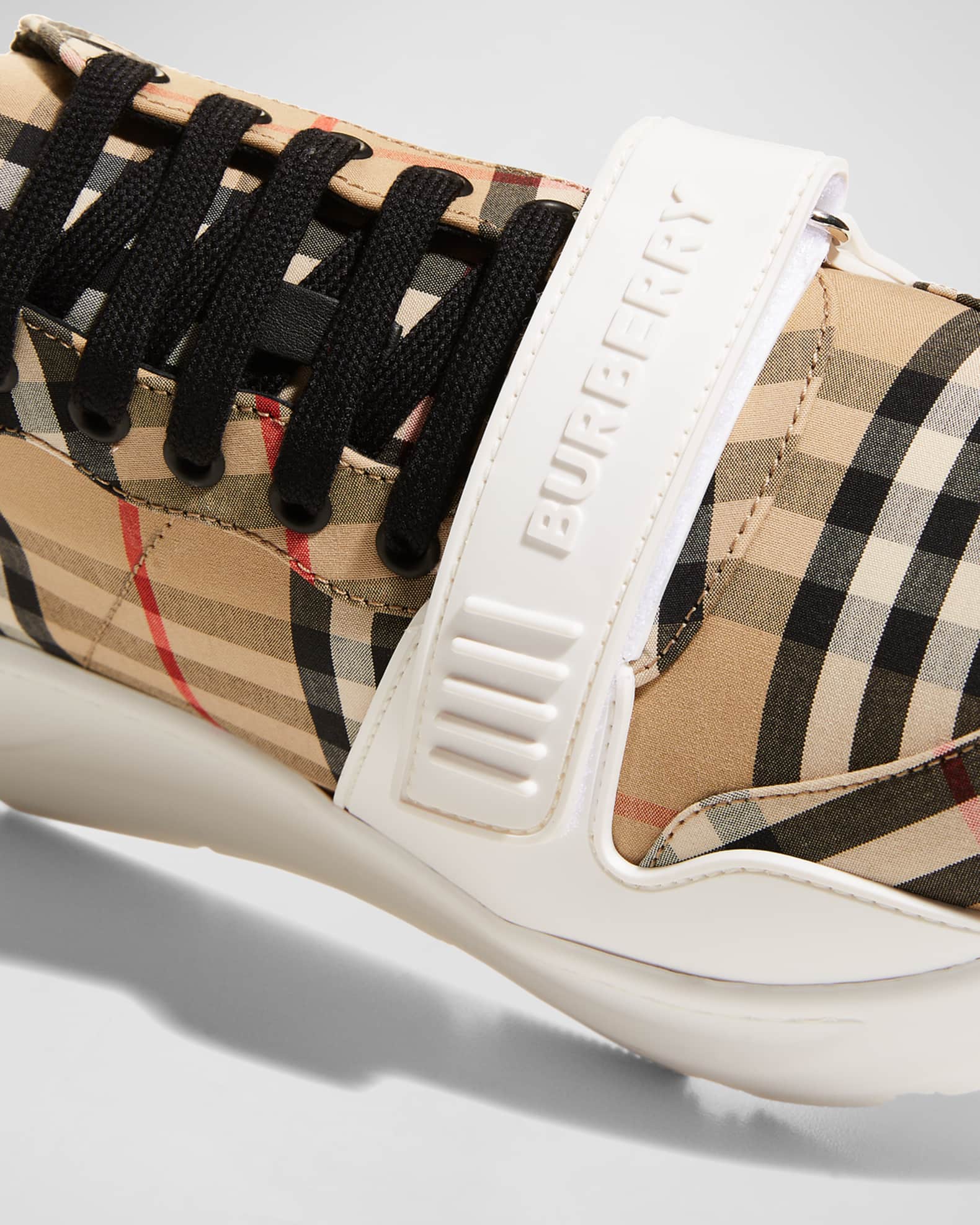 Burberry Men s Regis Check Trainer Sneakers Neiman Marcus