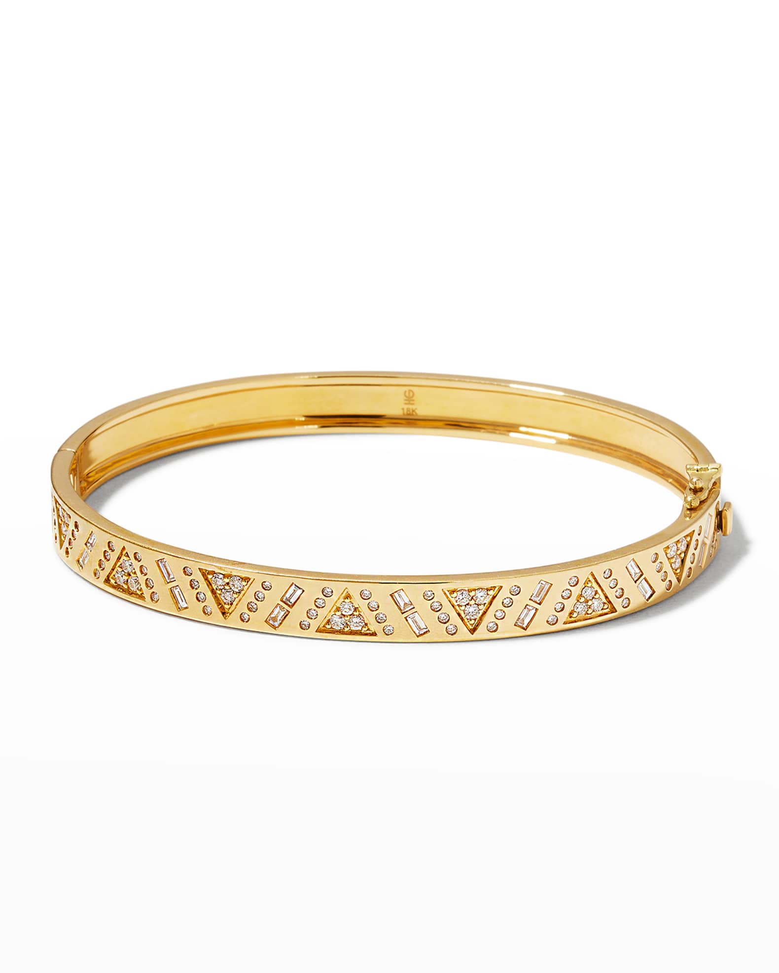 18K Yellow Gold Stardust Bangle with Diamonds 0