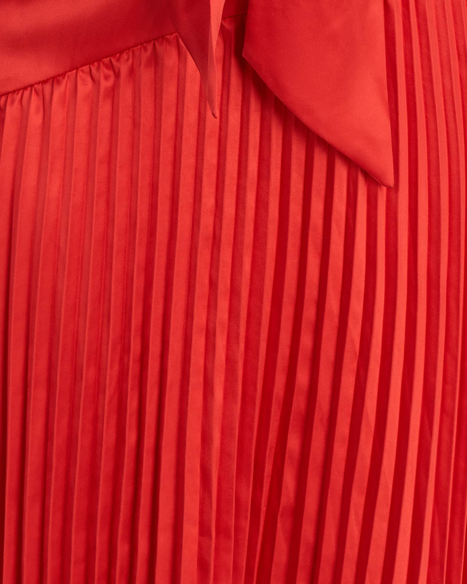 AMUR Dixon Halter Pleated Charmeuse Dress | Neiman Marcus