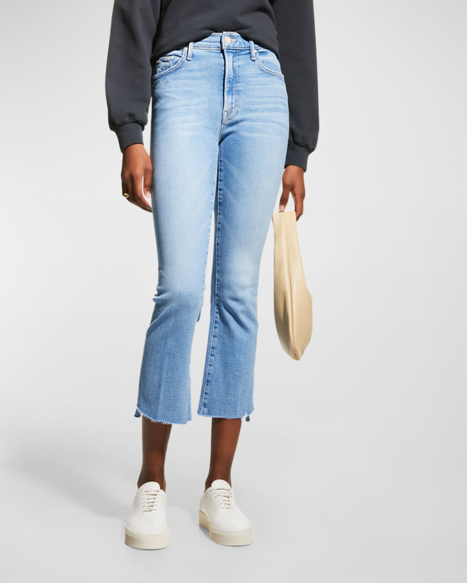 MOTHER The Insider Crop Step Fray Jeans | Neiman Marcus