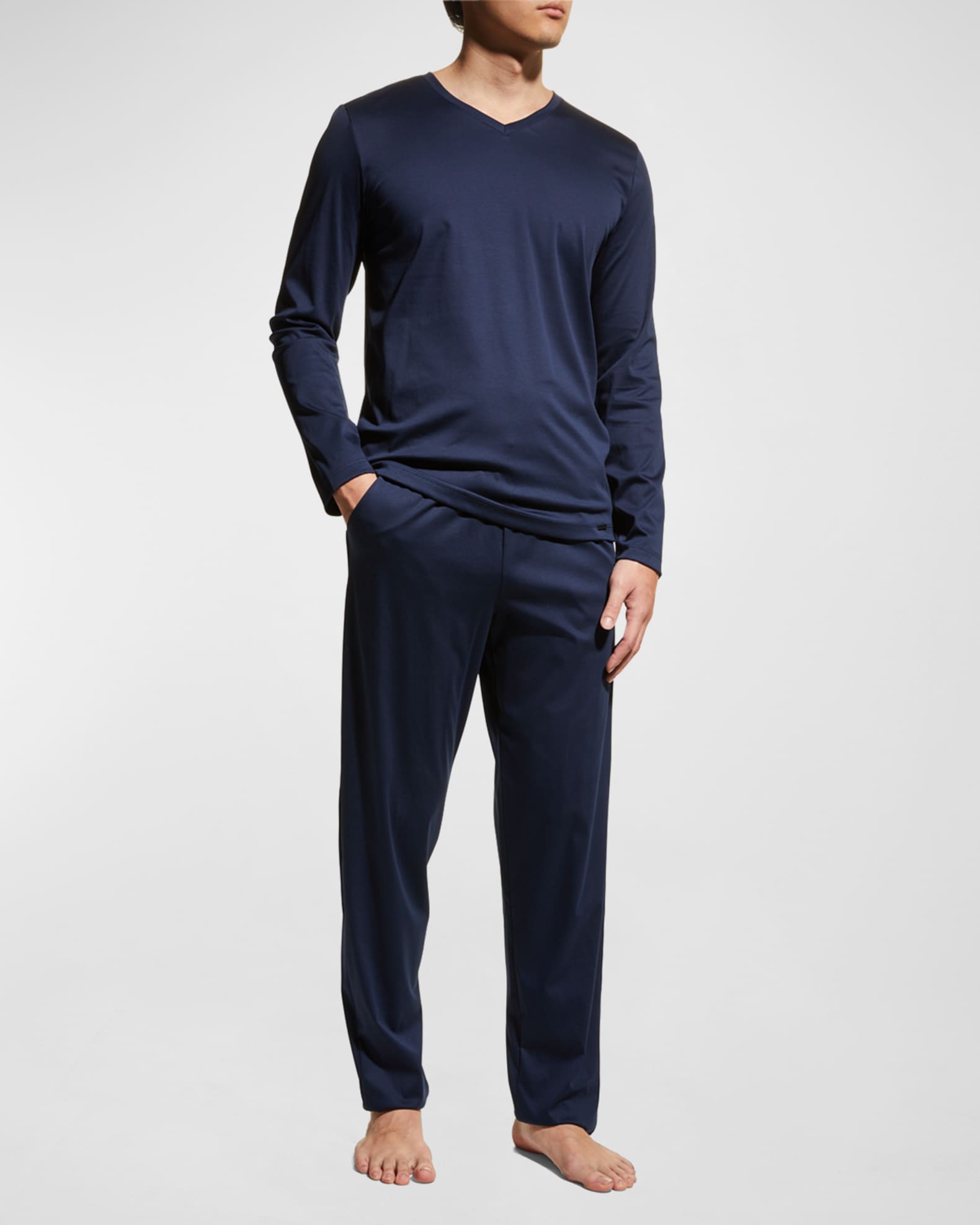 Men's Night Selection Long Cotton Pajama Set 1