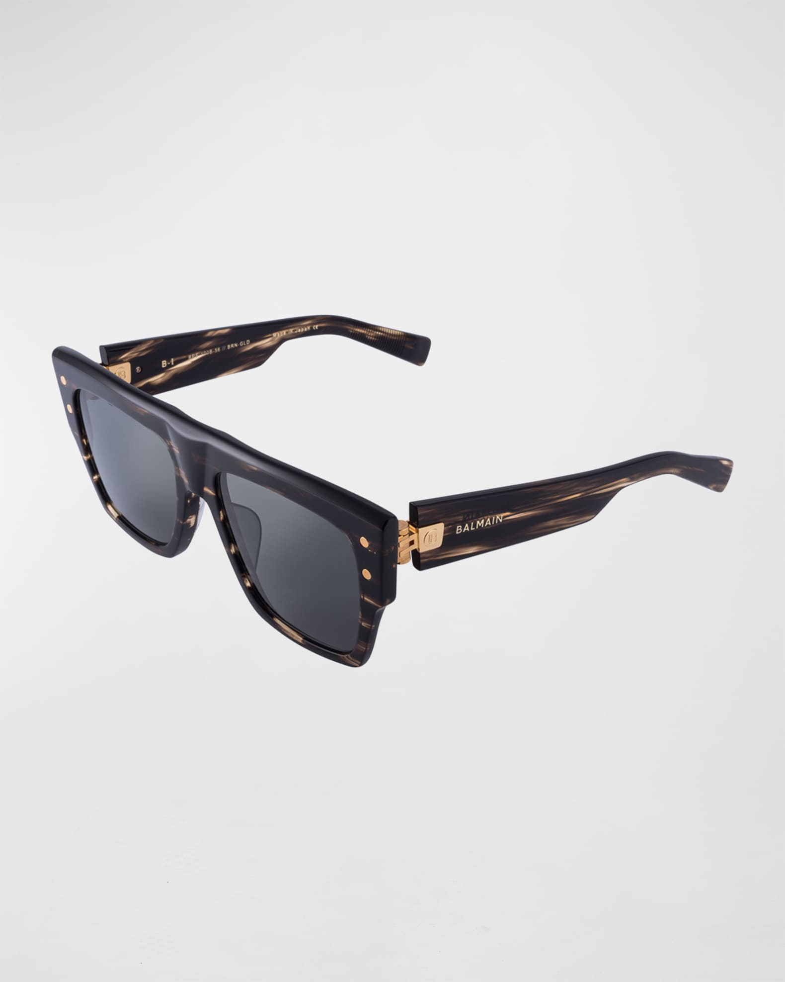 Balmain BI Square Acetate & Titanium Sunglasses Neiman Marcus