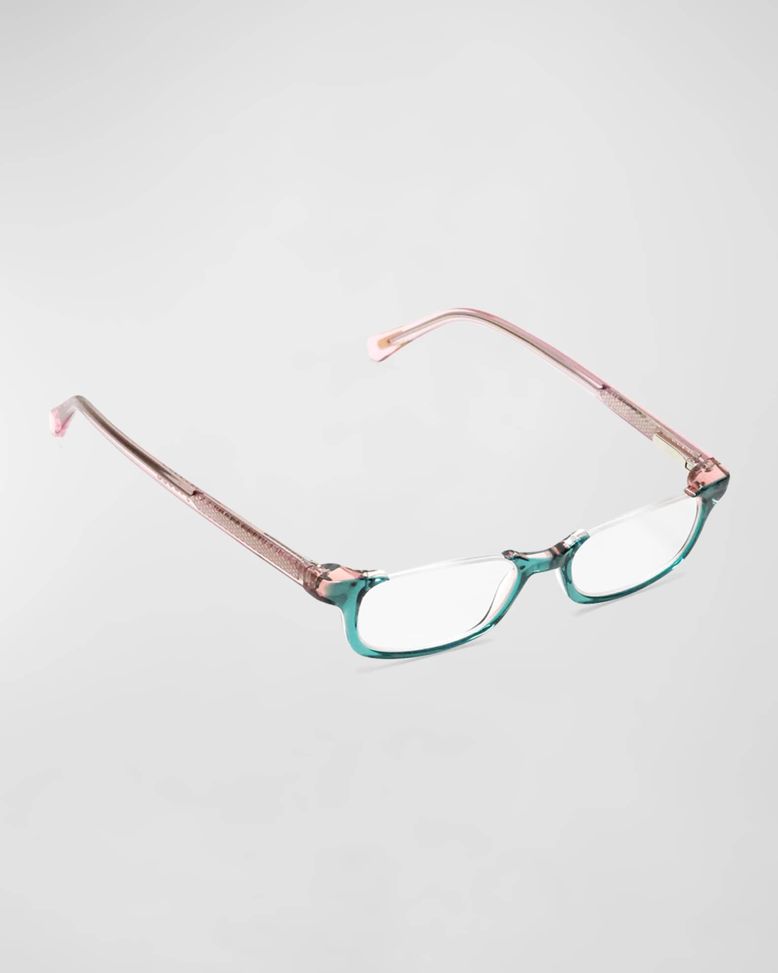 What Inheritance Semi-Rimless Rectangle Acetate Reader Glasses 0