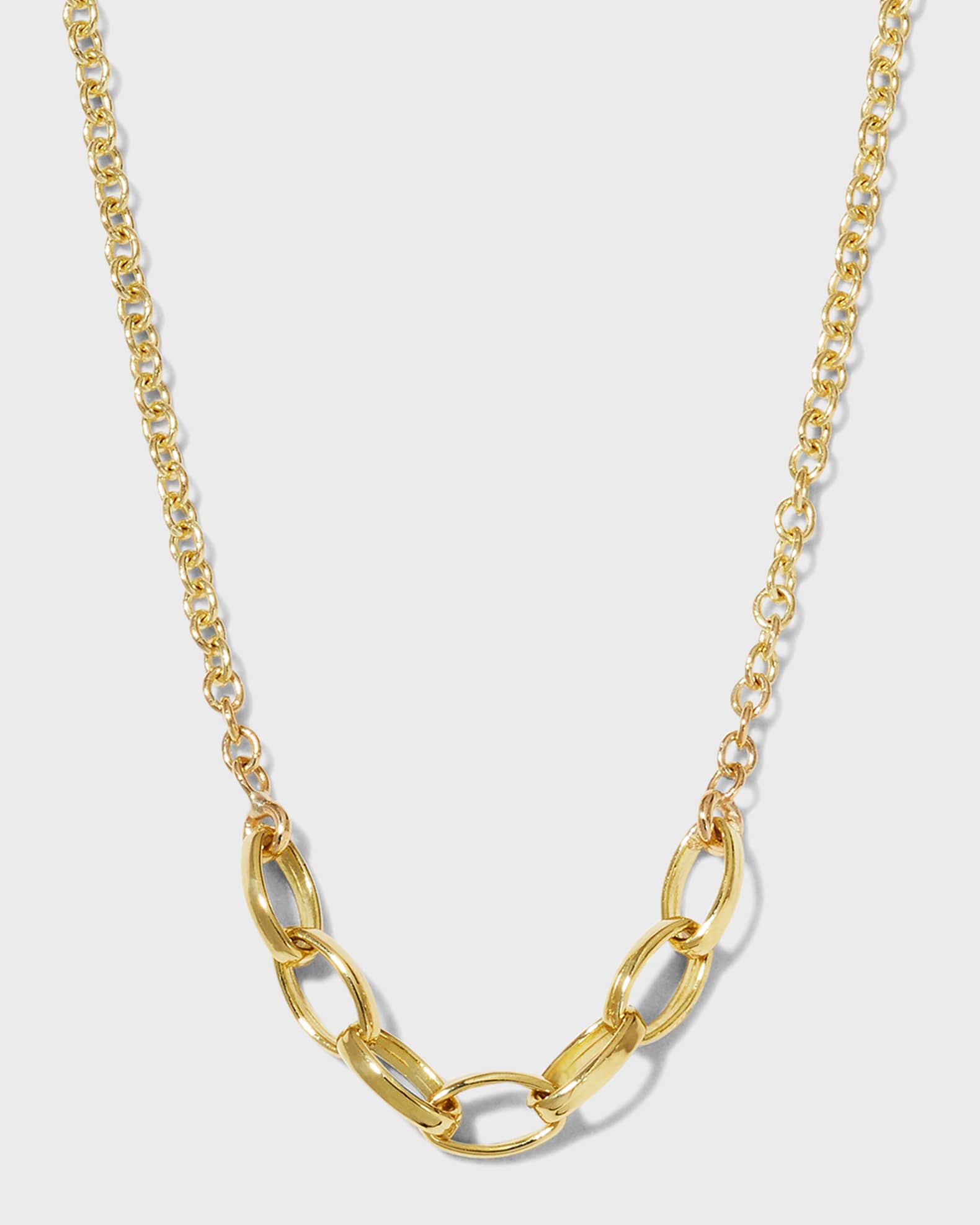 Yellow Gold 7 Small Edith Link Necklace 0
