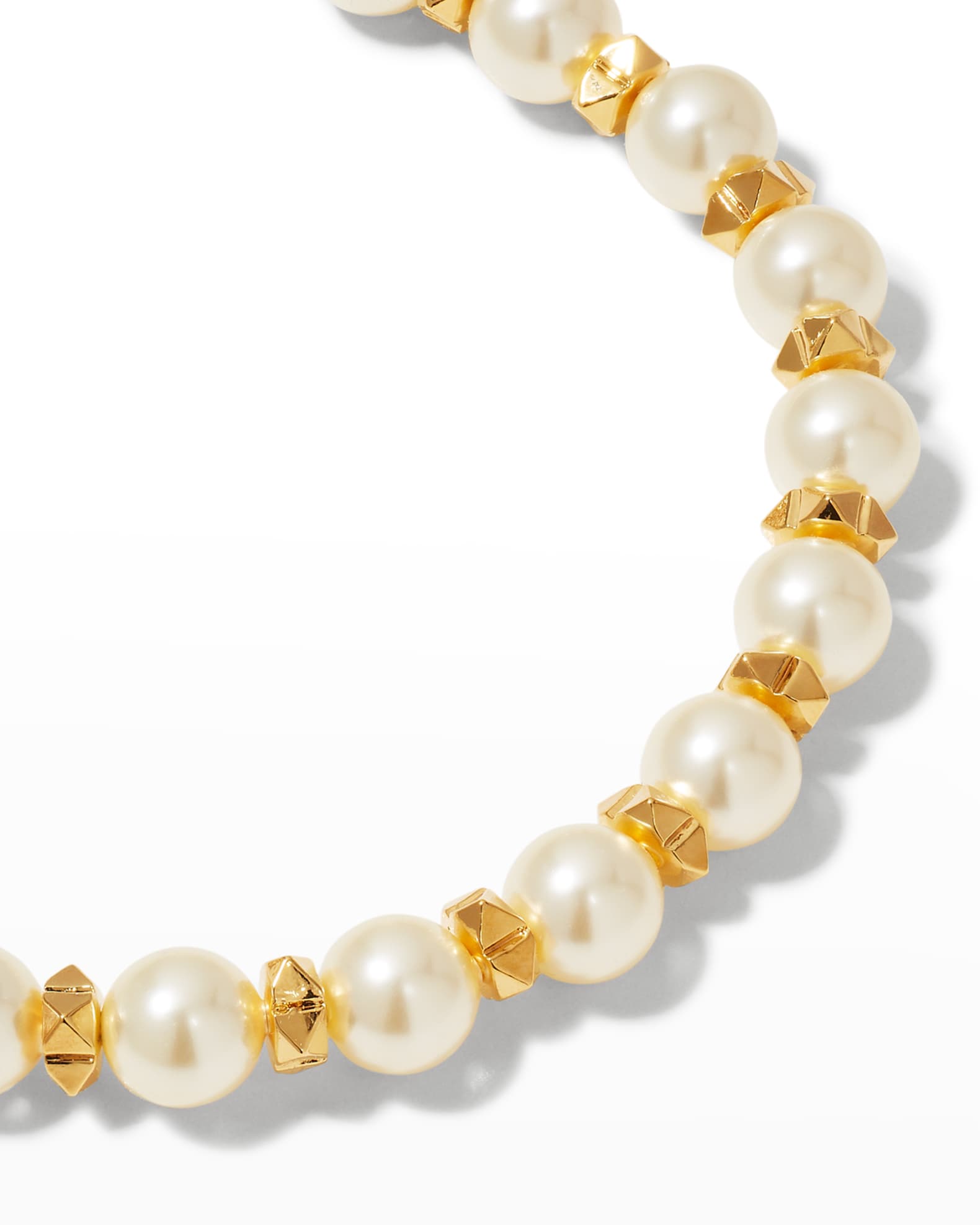 Valentino Garavani Rockstud and pearl necklace - Gold