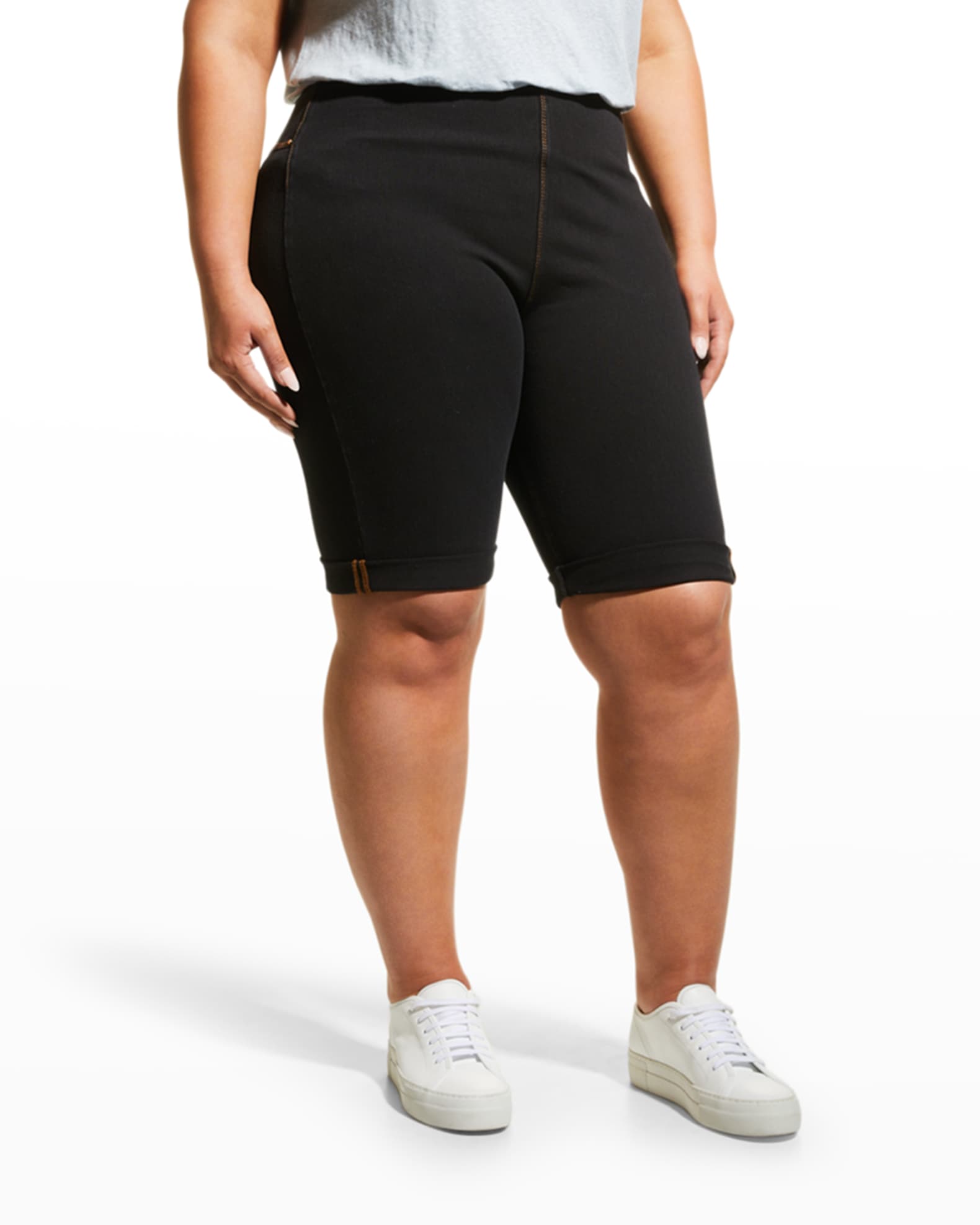 Lysse Plus Size Denim Boyfriend Shorts Neiman Marcus