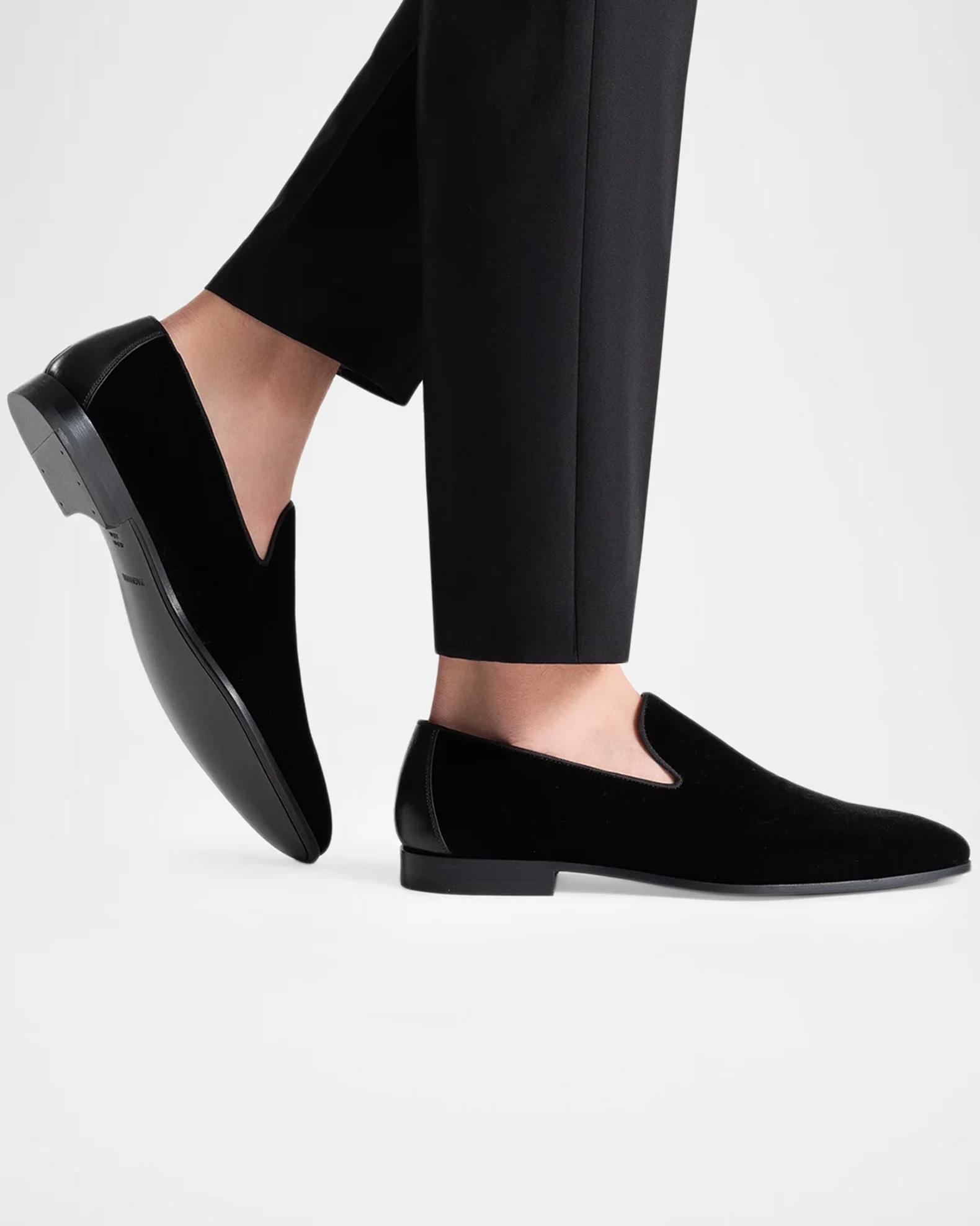 Magnanni Black Velvet Slip-On Loafers Magnanni Men main image 4