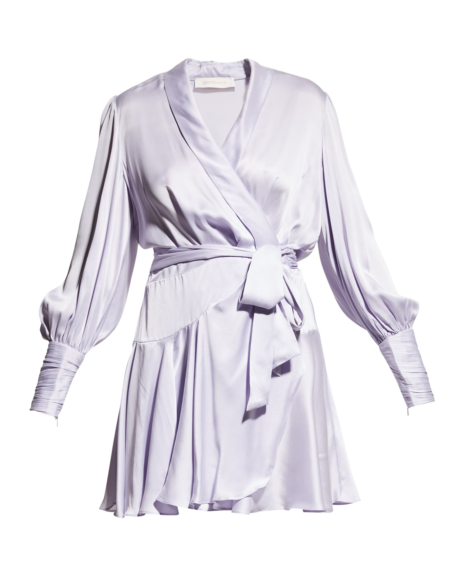 Zimmermann Silk Wrap Mini Dress | Neiman Marcus