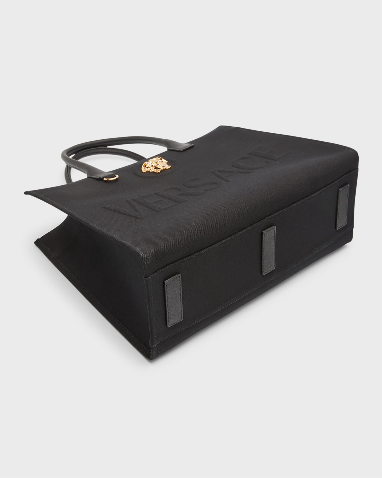 Versace La Medusa Logo Canvas Tote Bag | Neiman Marcus Versace La Medusa Logo Canvas Tote Bag | Neiman Marcus
