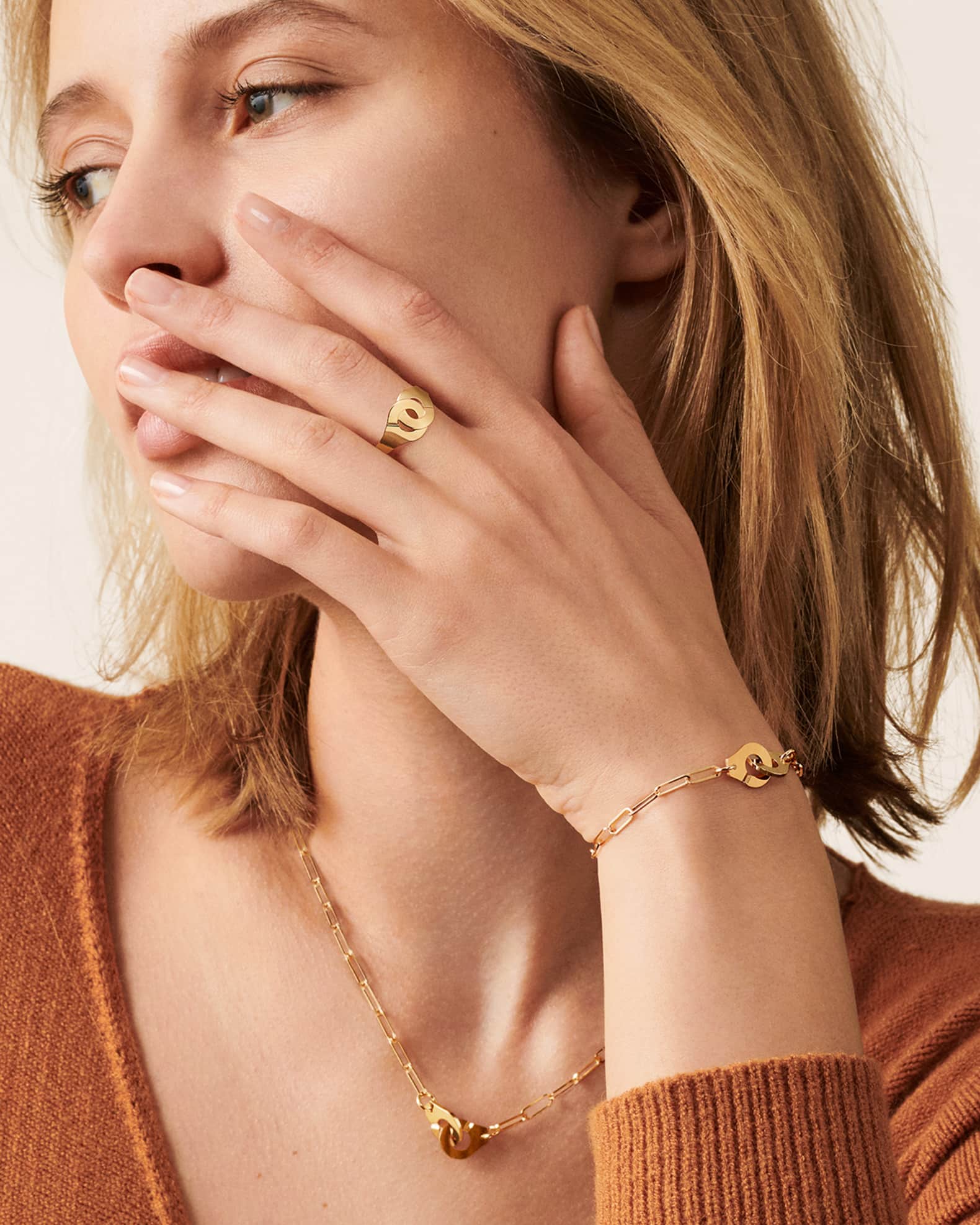 Yellow Gold Menottes R10 Medium Chain Necklace 1