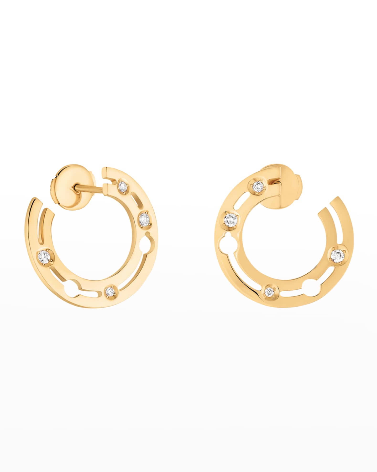 DINH VAN Yellow Gold Pulse Side Hoop Earrings 18mm Neiman Marcus