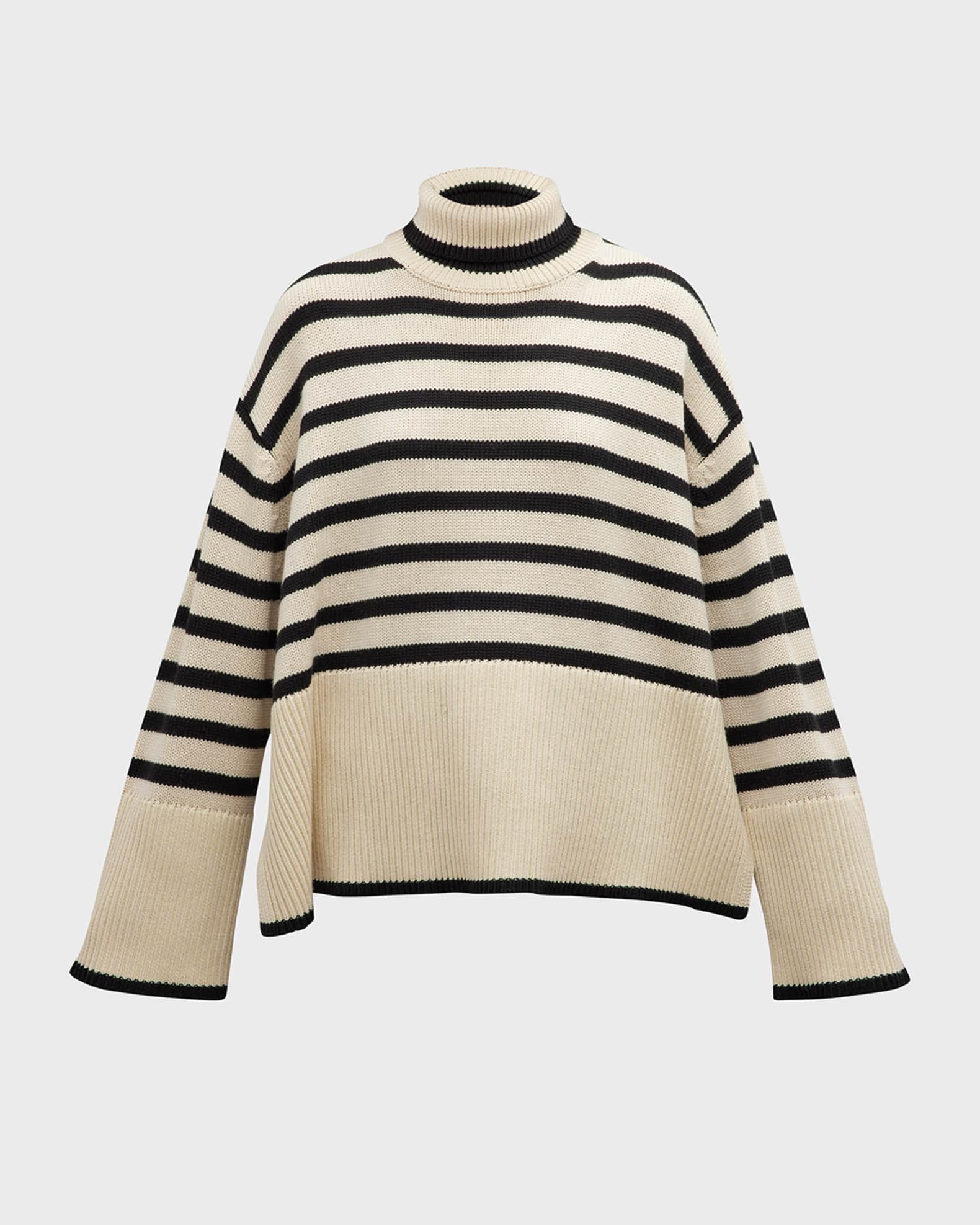 Toteme Signature Stripe Wool Turtleneck | Neiman Marcus