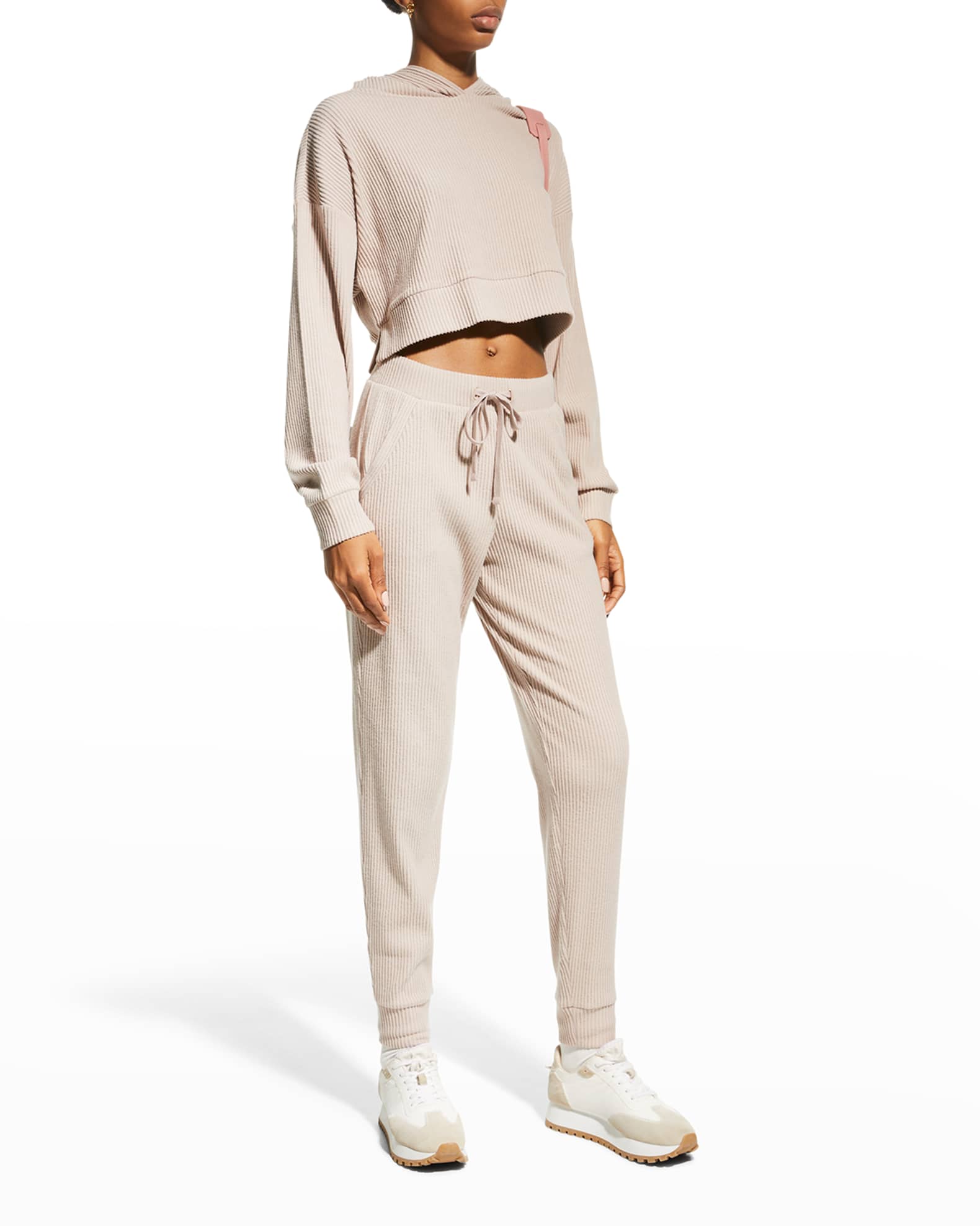 A Neutral Sweat Set: Alo Muse Hoodie and Sweatpant