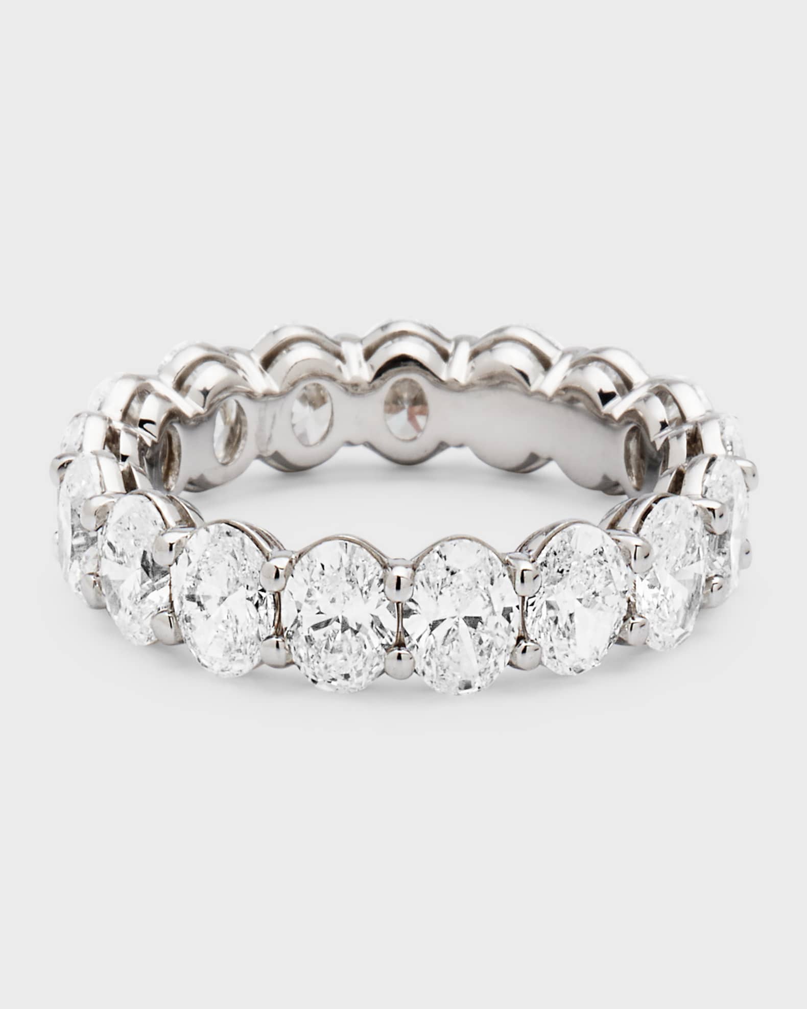 Platinum Oval FG/VS Diamond Eternity Band, Size 6.75, 5.44tcw 0