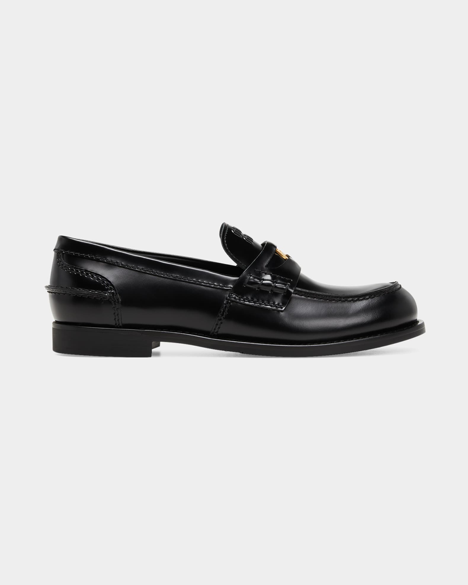 Miu Miu Leather penny loafers - White