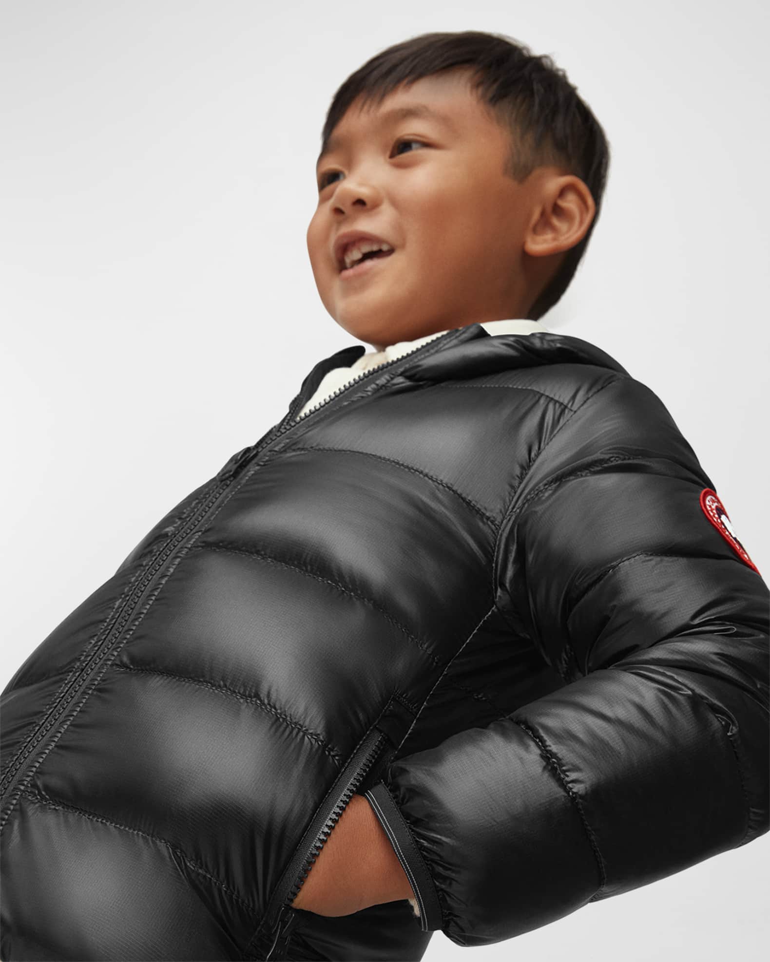 Kid's Crofton Striped Logo Quilted Jacket, Size 2-7 1