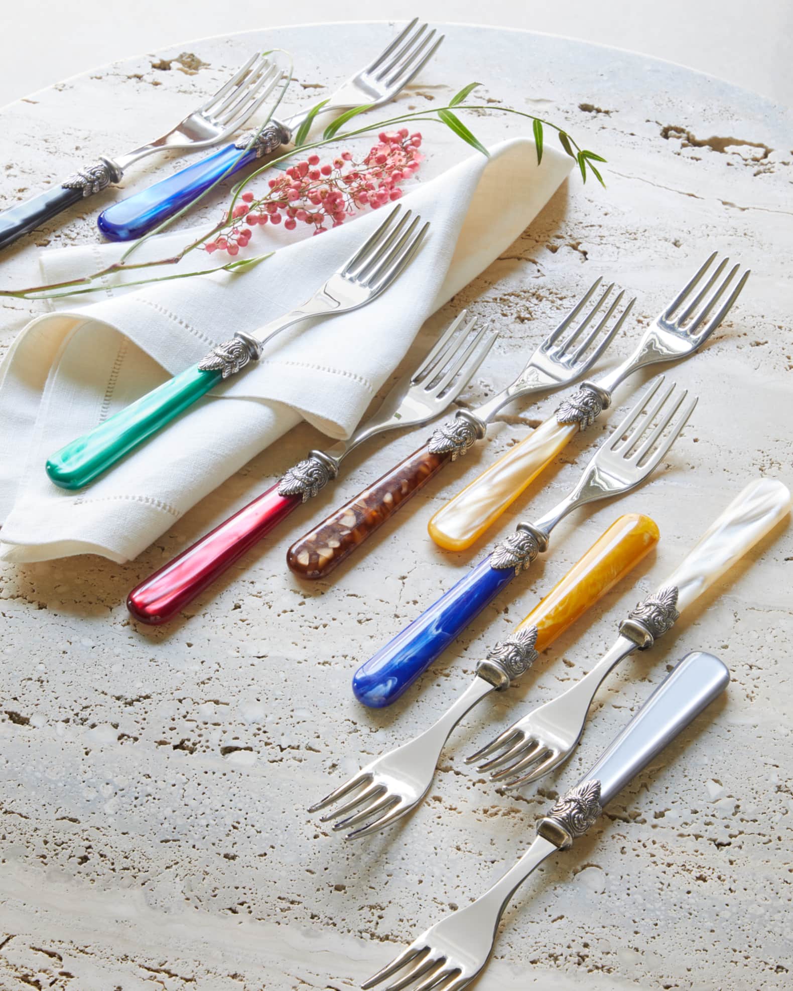 Neiman Marcus Napoleon 20 Piece Flatware Set Green Pearl Neiman Marcus