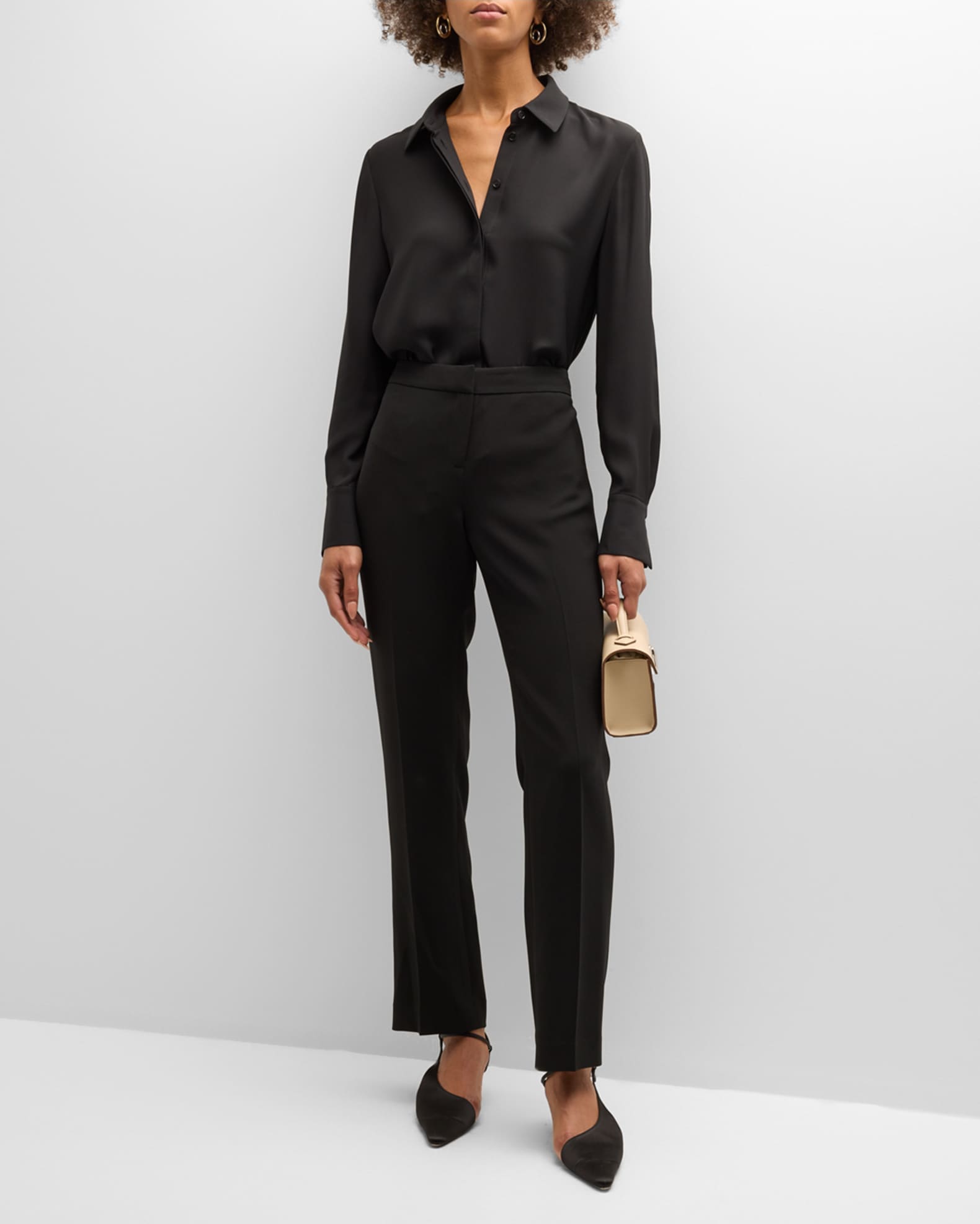 Scottie Silk Button-Down Blouse 1
