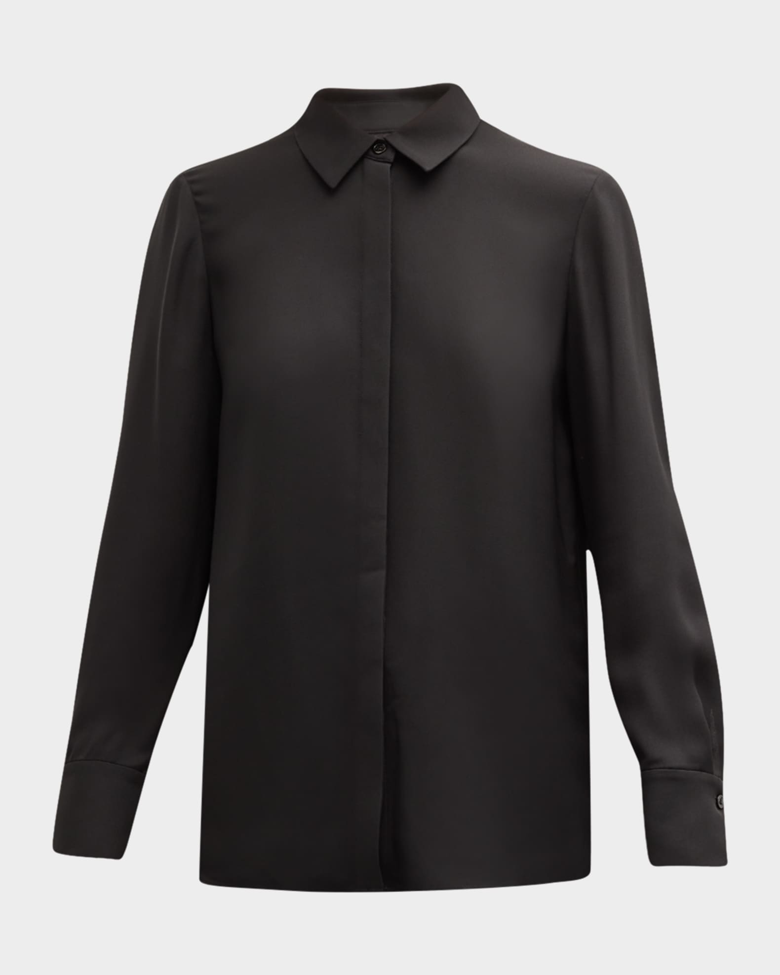 Scottie Silk Button-Down Blouse 0