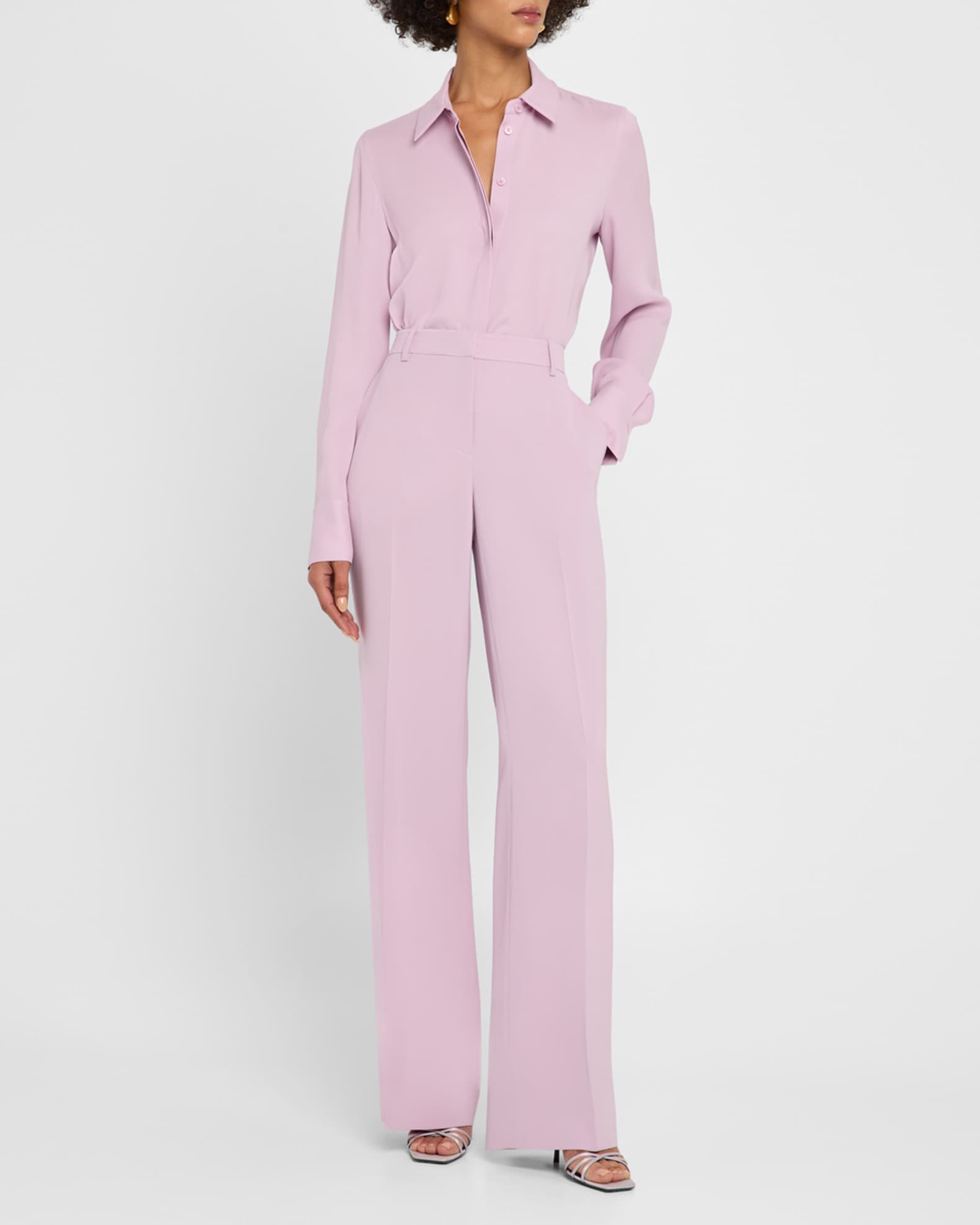 Scottie Silk Button-Down Blouse 1