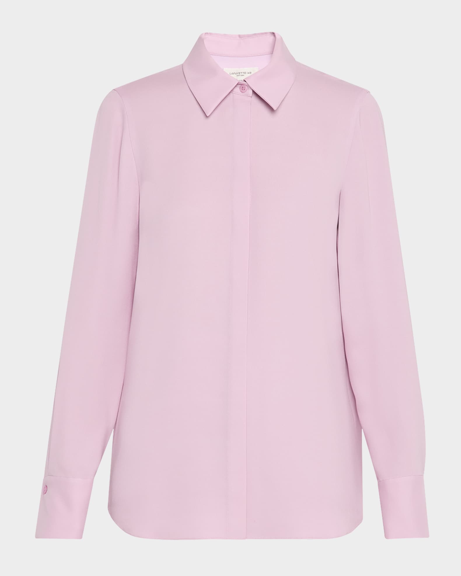 Scottie Silk Button-Down Blouse 0