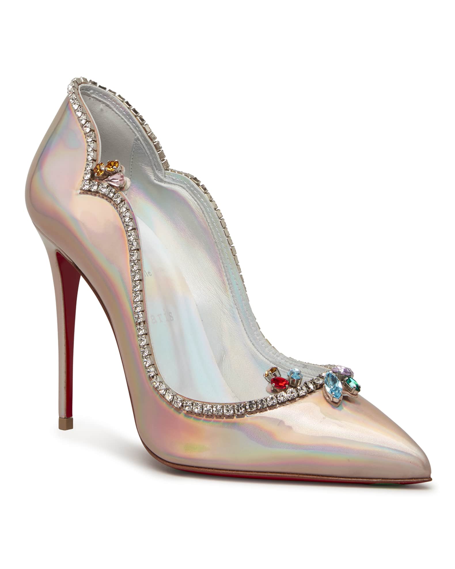Christian Louboutin Chick Queen Iridescent Jewel Red Sole Pumps ...