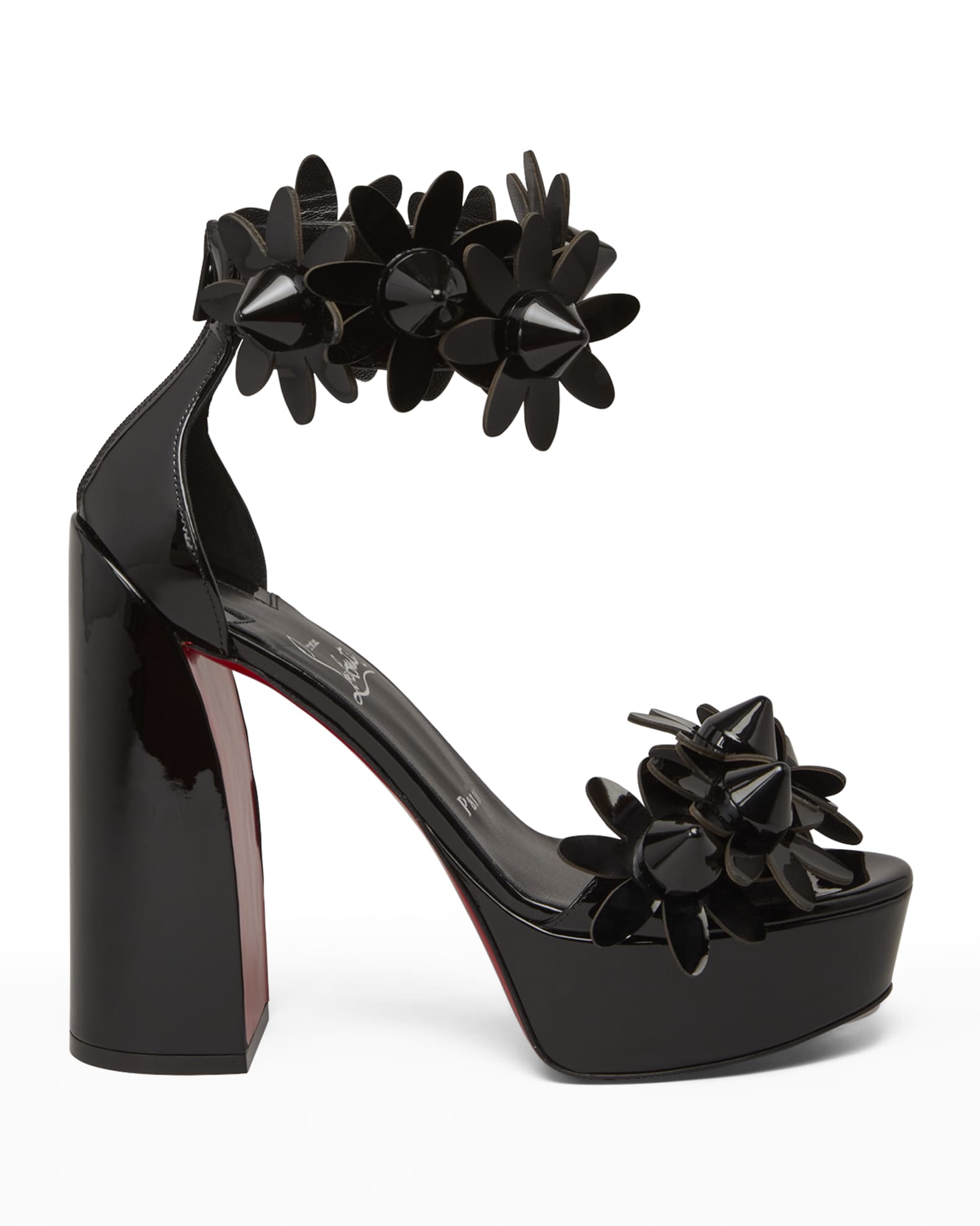 Christian Louboutin Daisy Spike Ankle-Cuff Red Sole Sandals | Neiman Marcus
