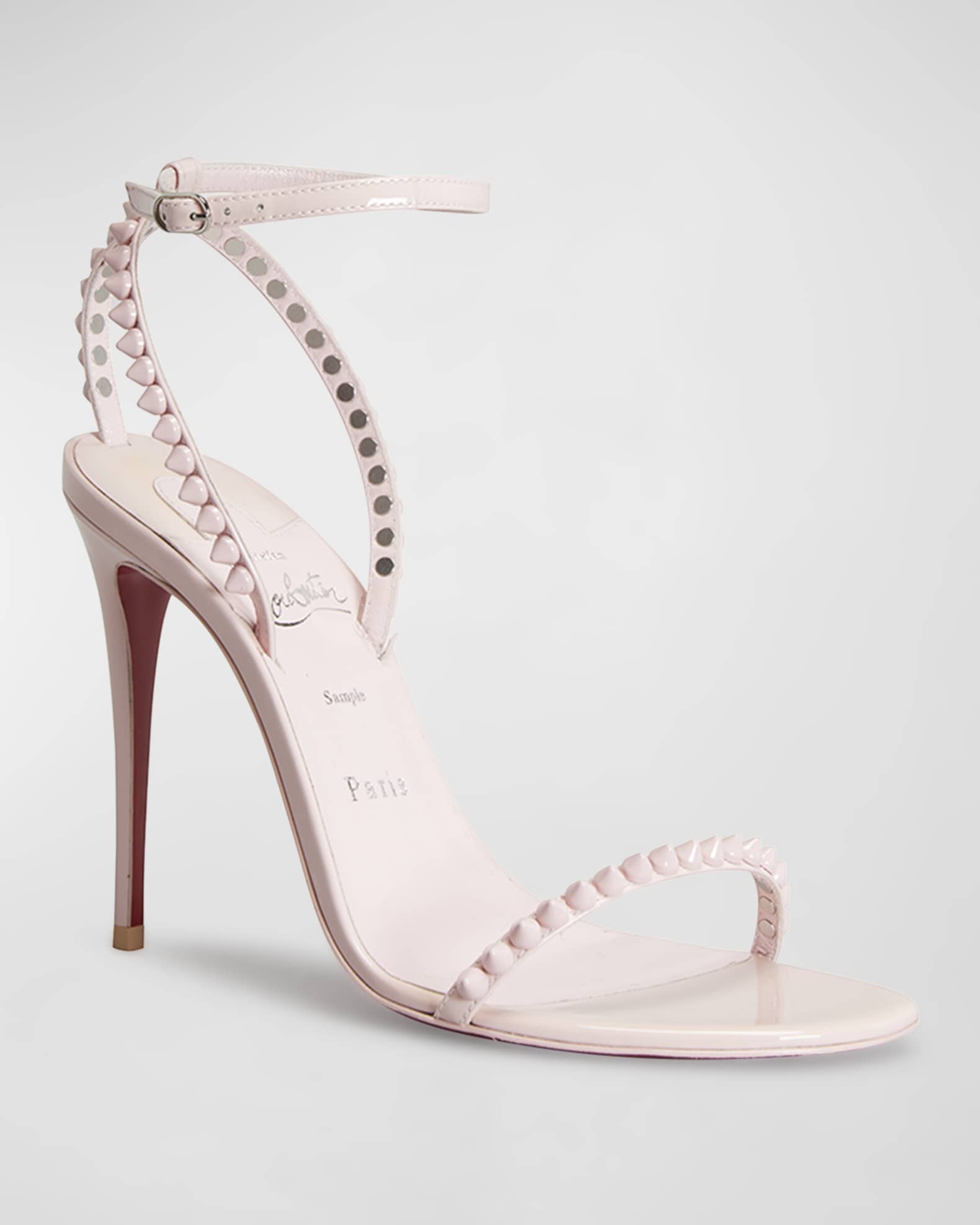 Christian Louboutin So Me Red Sole Tonal Spike Leather Sandals | Neiman ...