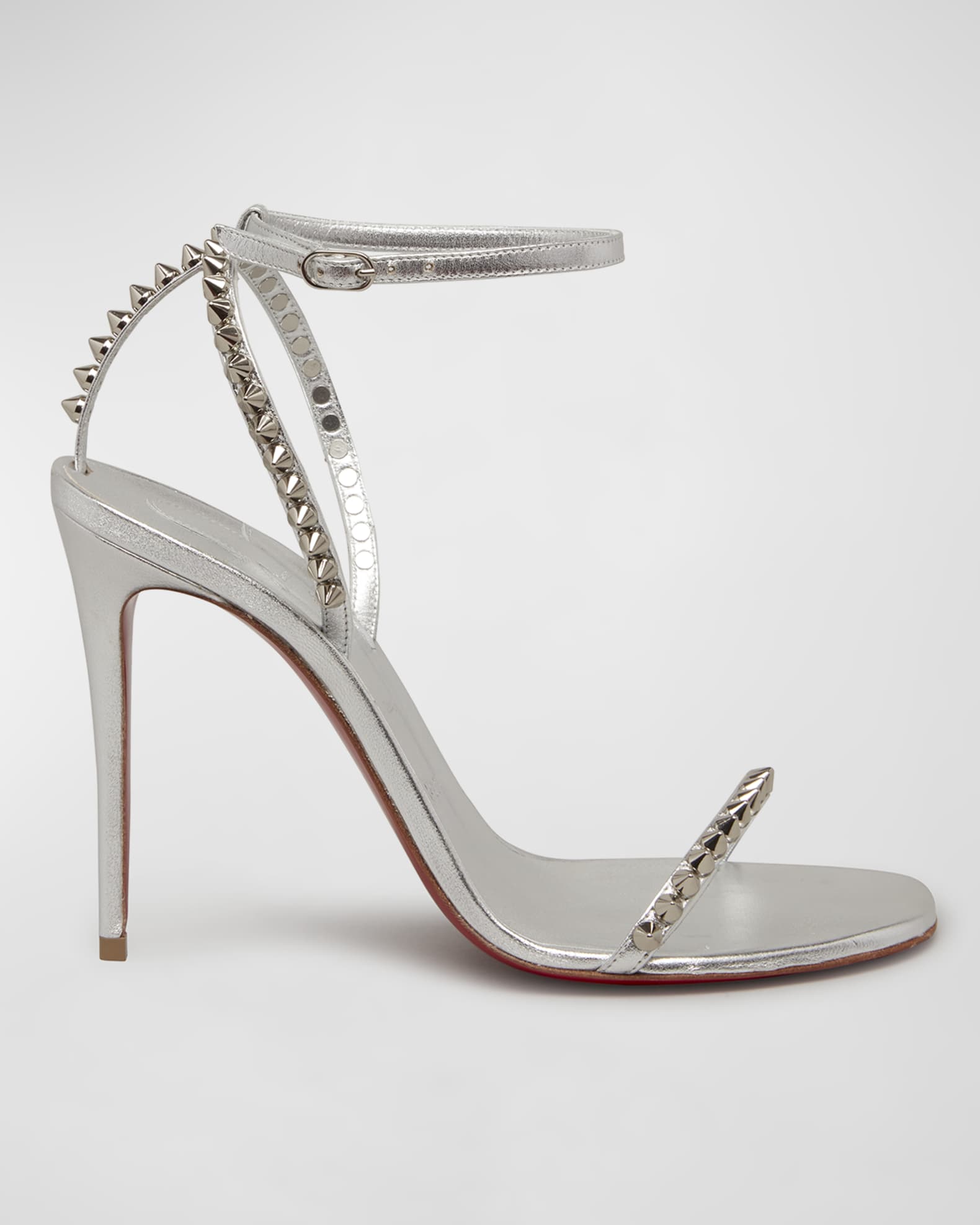 christian louboutin so me spike red sole sandals nude