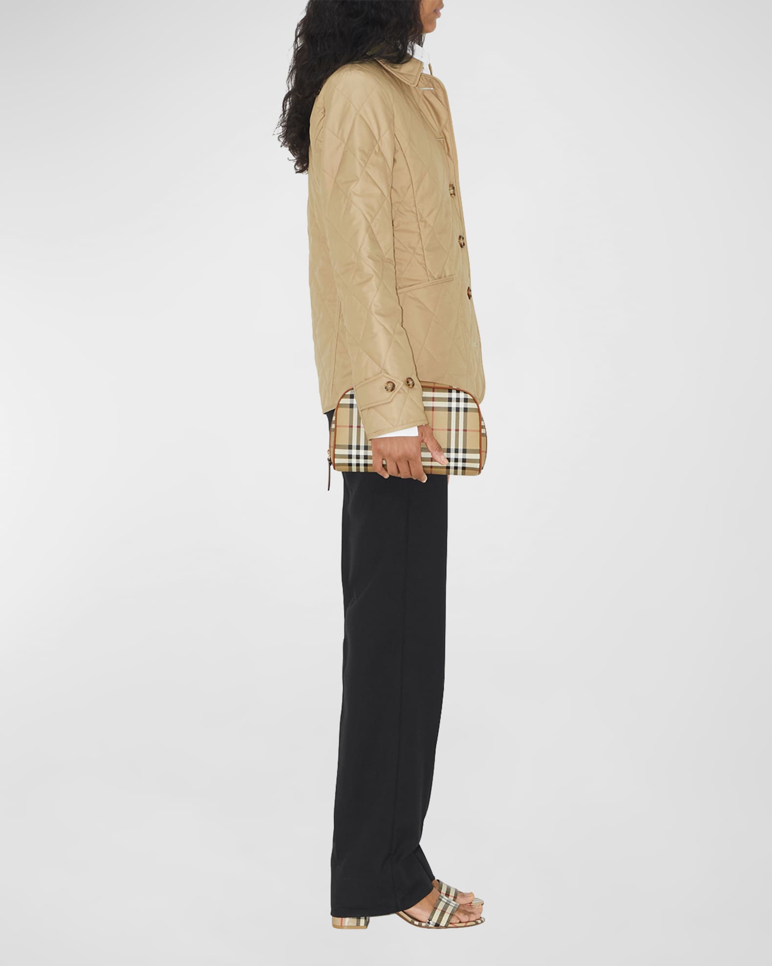 Burberry Kids diamond-quilted hooded coat - Brown