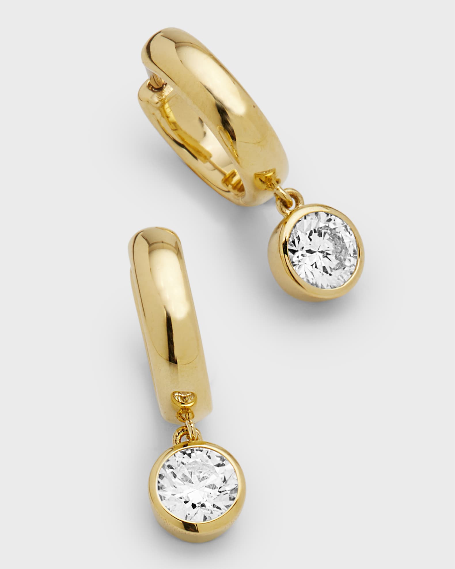 Neiman Marcus Diamonds 18K Yellow Gold Bezel Diamond Huggie