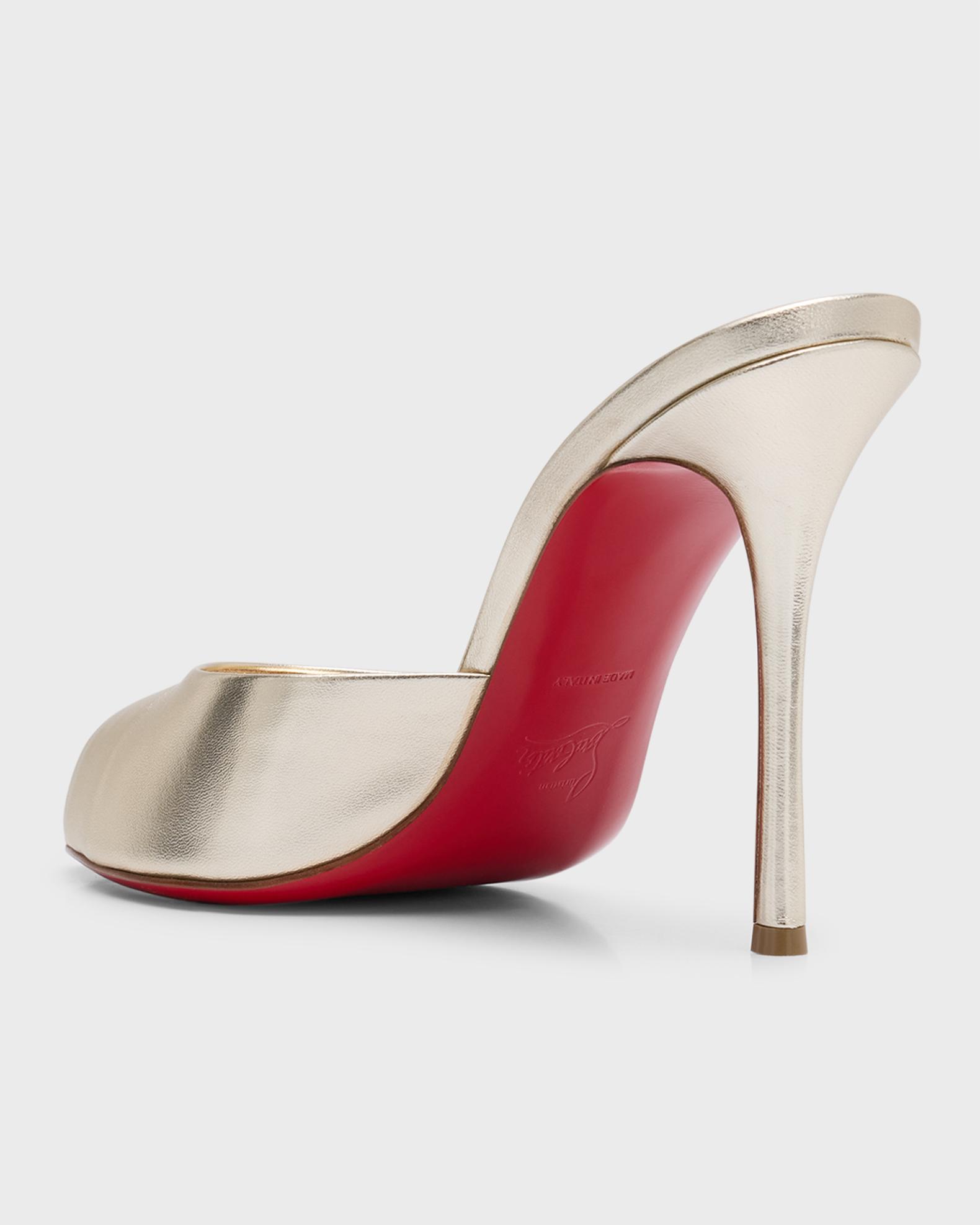 Christian Louboutin 100mm Me Dolly Metallic Slide Sandals  display picture 2